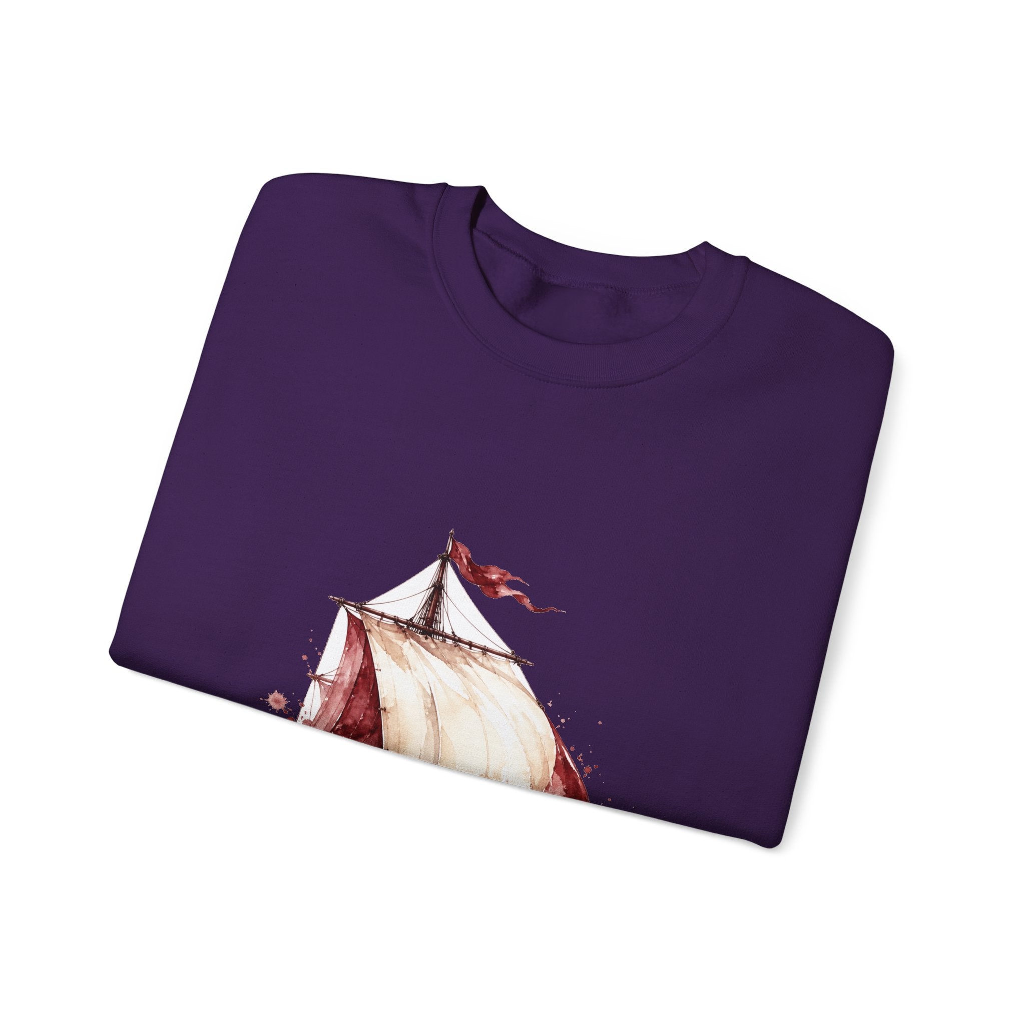 Matching Couple Sweatshirt - Anchor & Sail Matching Couple Comfort Colors Crew Watercolor Art His Hers Birthday Gift - Design B