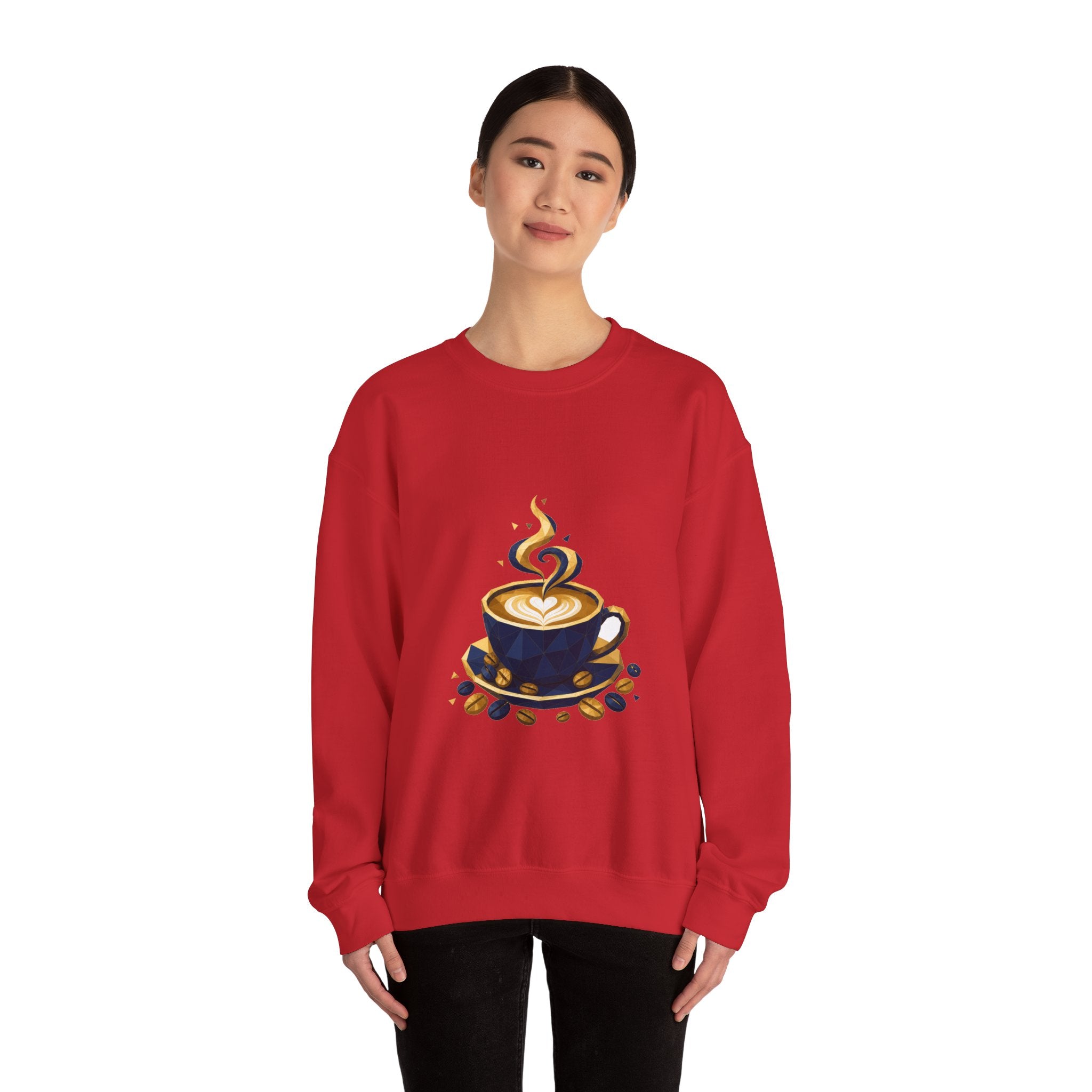 Matching Couple Sweatshirt - Coffee & Tea Matching Couple Comfort Colors Crew Geometric Art His Hers Love Gift - Design A