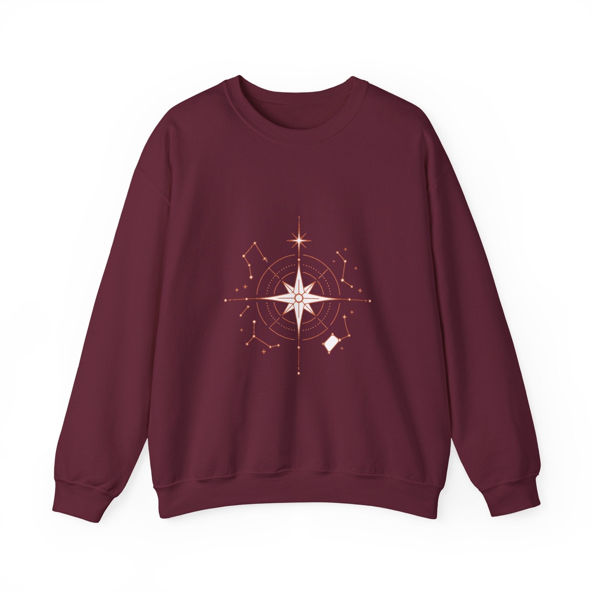 Matching Couple Sweatshirt - Shooting Star & North Star Matching Couple Comfort Colors Crew Minimalist Art His Hers Christmas Gift - Design B