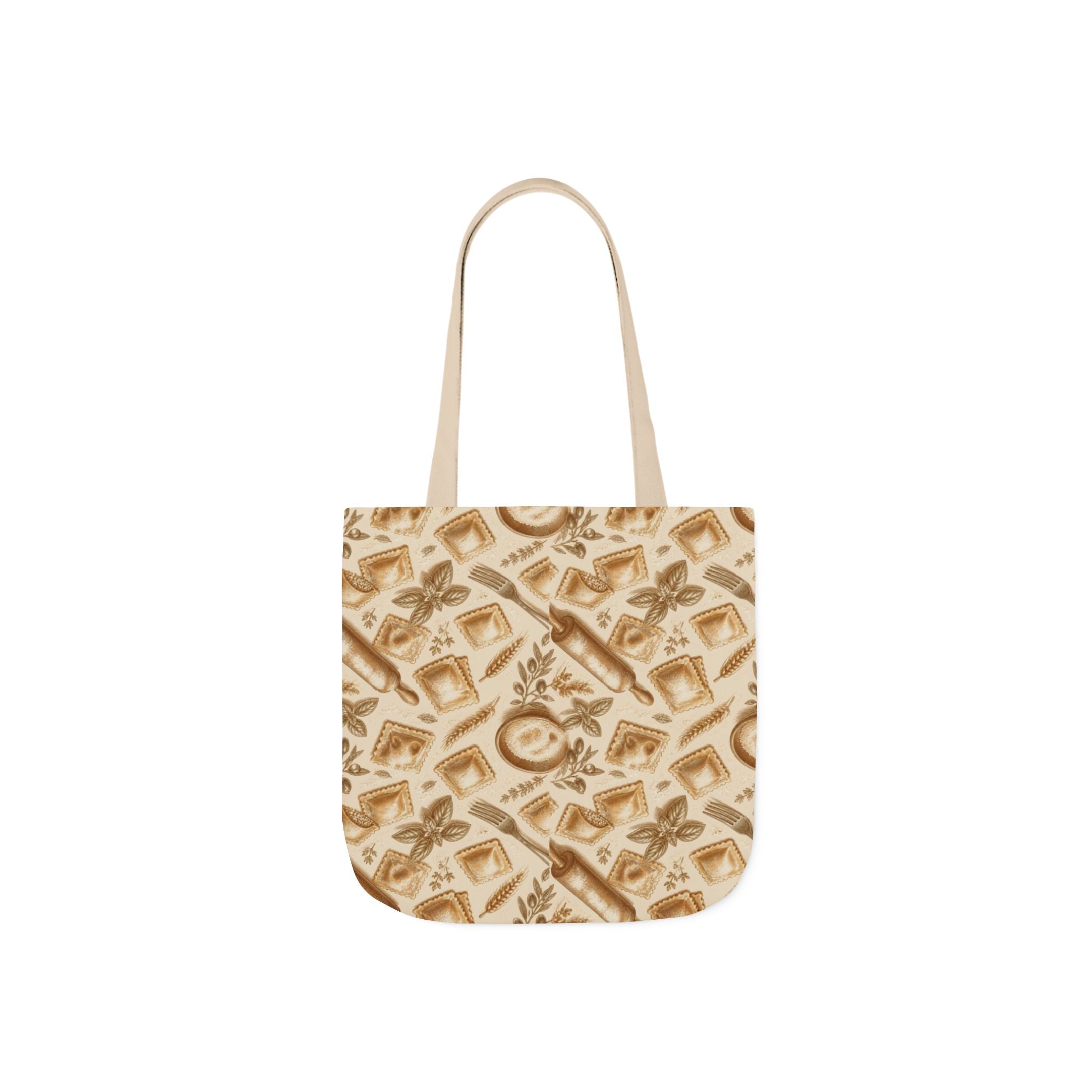 Fresh Ravioli Canvas Tote Bag Mediterranean Kitchen Botanical Design Italian Cottagecore Gift