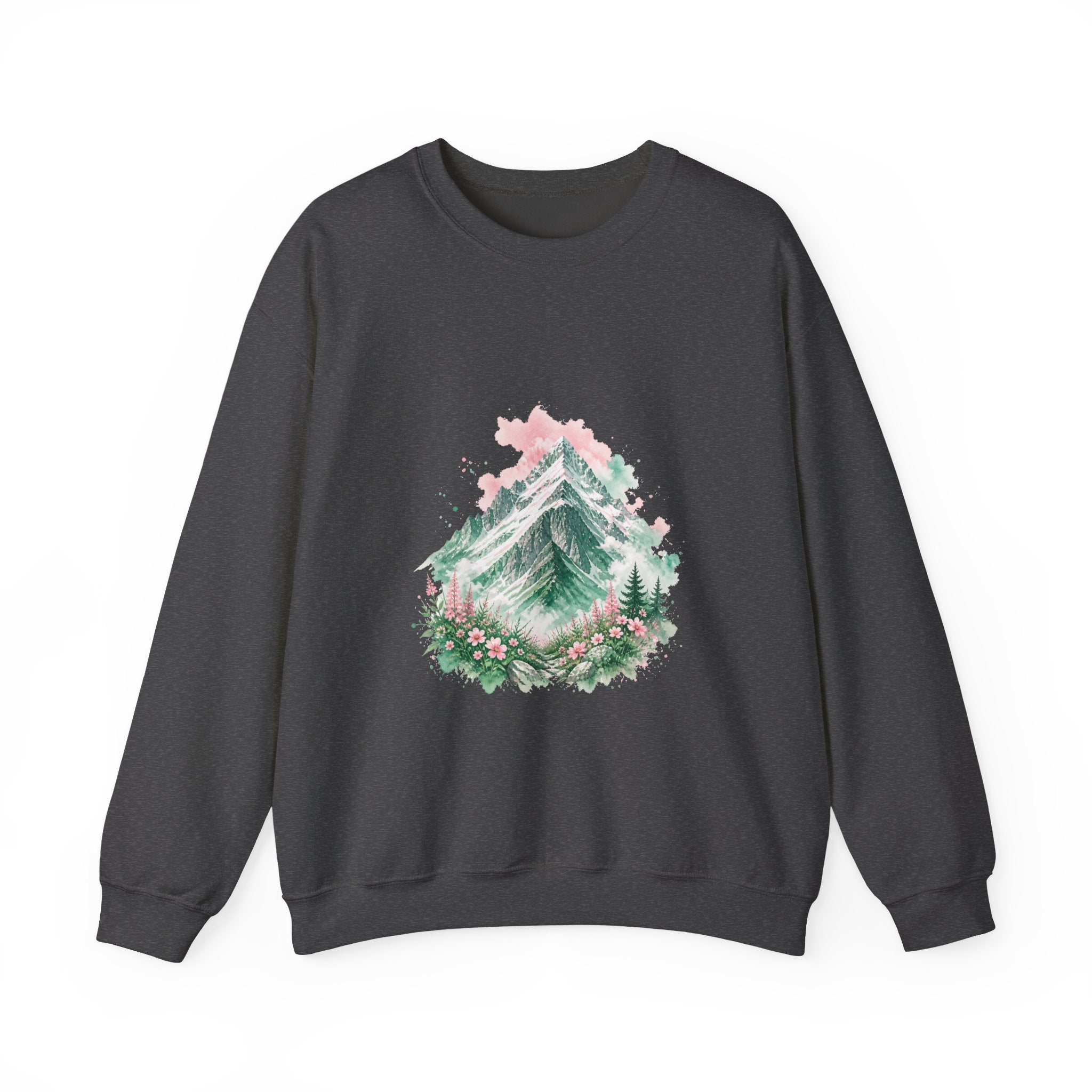 Matching Couple Sweatshirt - Mountain & Ocean Matching Couple Comfort Colors Crew Watercolor Art His Hers Birthday Gift - Design A