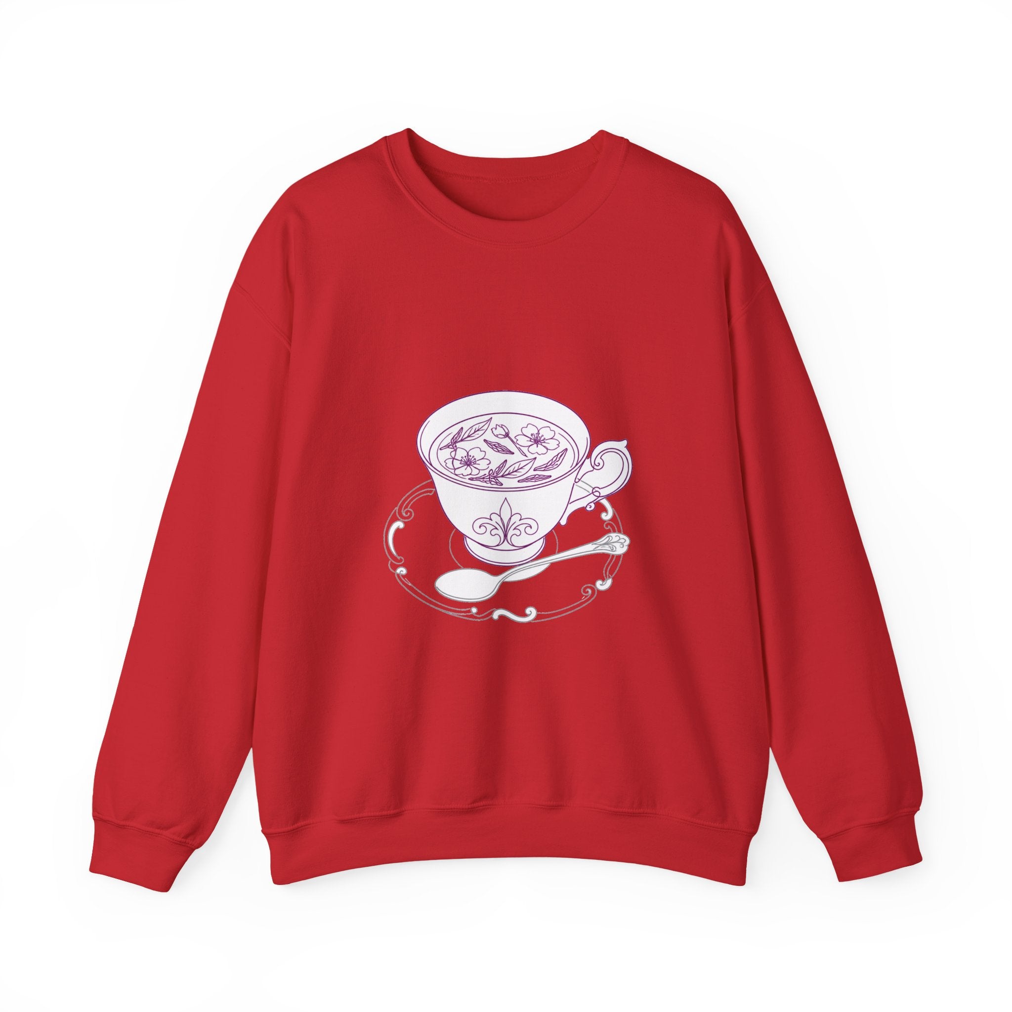 Matching Couple Sweatshirt - Coffee & Tea Matching Couple Comfort Colors Crew Minimalist Art His Hers Christmas Gift - Design B