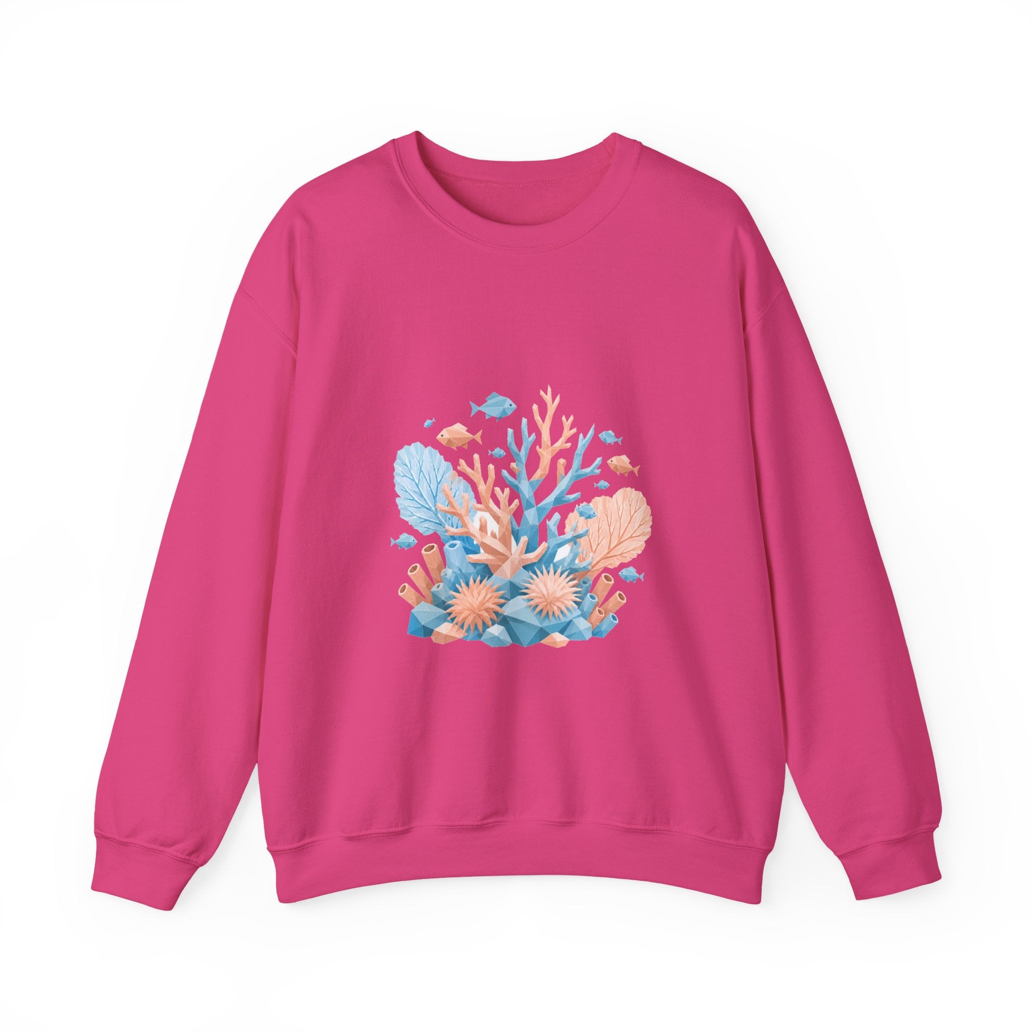 Matching Couple Sweatshirt - Coral Reef & Deep Sea Matching Couple Crewneck Sweatshirt Geometric Art His Hers Couple Gift - Design A