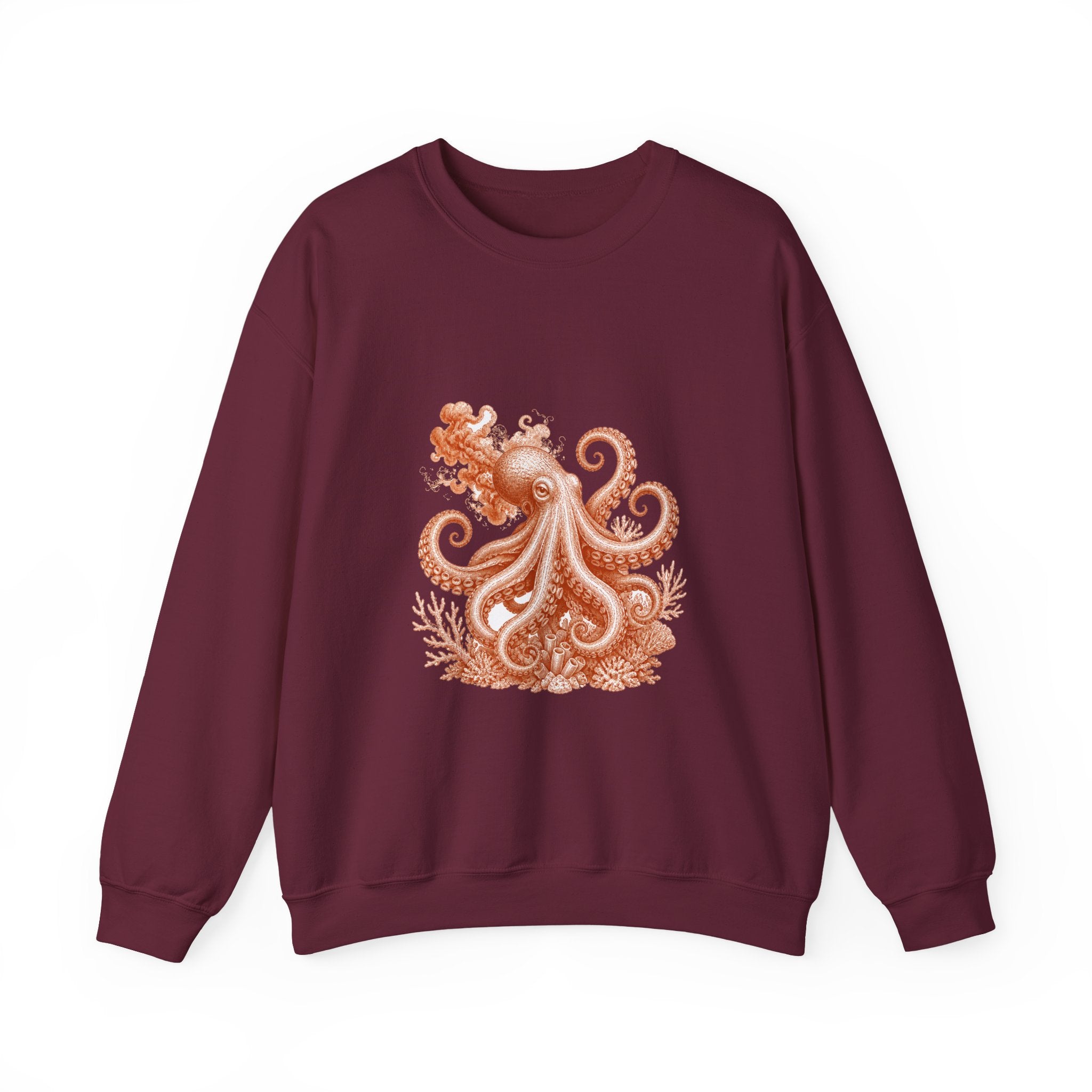 Matching Couple Sweatshirt - Octopus & Jellyfish Matching Couple Comfort Colors Crew Vintage Art His Hers Honeymoon Gift - Design A