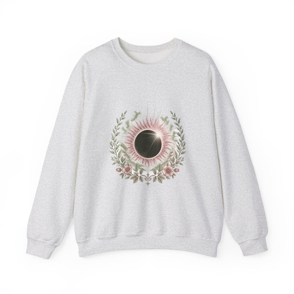 Matching Couple Sweatshirt - Solar & Lunar Eclipse Matching Couple Crewneck Sweatshirt Vintage Art His Hers Wedding Gift - Design A