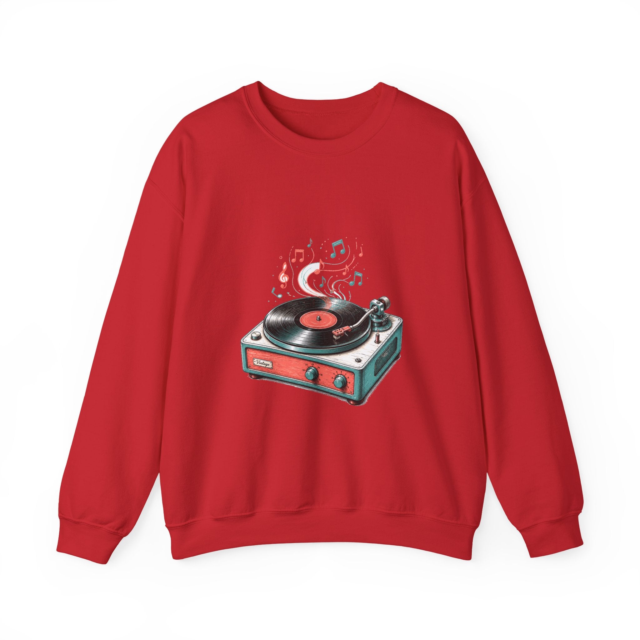 Matching Couple Sweatshirt - Vinyl & Cassette Matching Couple Comfort Colors Crew Hand-Drawn Art His Hers Anniversary Gift - Design A