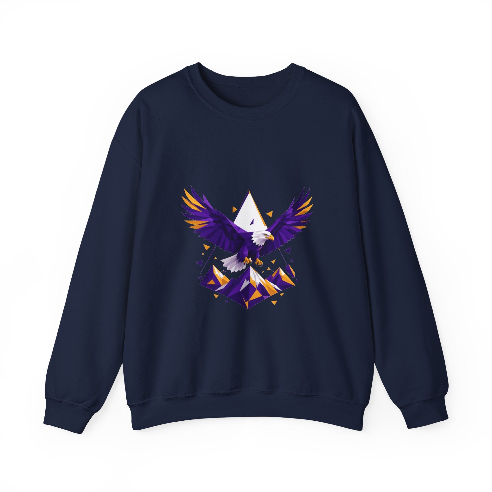 Matching Couple Sweatshirt - Eagle & Whale Matching Couple Premium Fleece Sweatshirt Geometric Art His Hers Love Gift - Design A