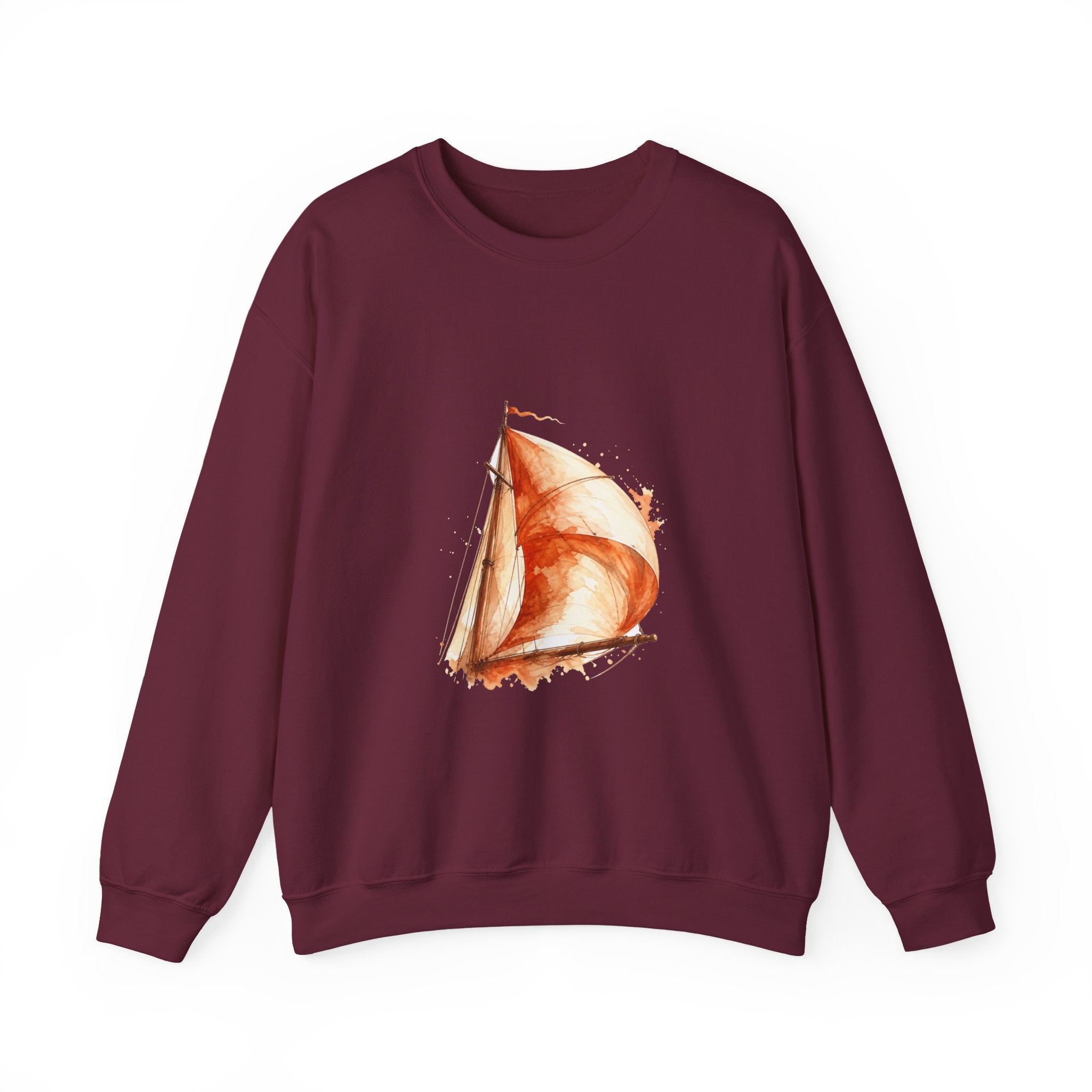 Matching Couple Sweatshirt - Anchor & Sail Matching Couple Crewneck Sweatshirt Watercolor Art His Hers Engagement Gift - Design B