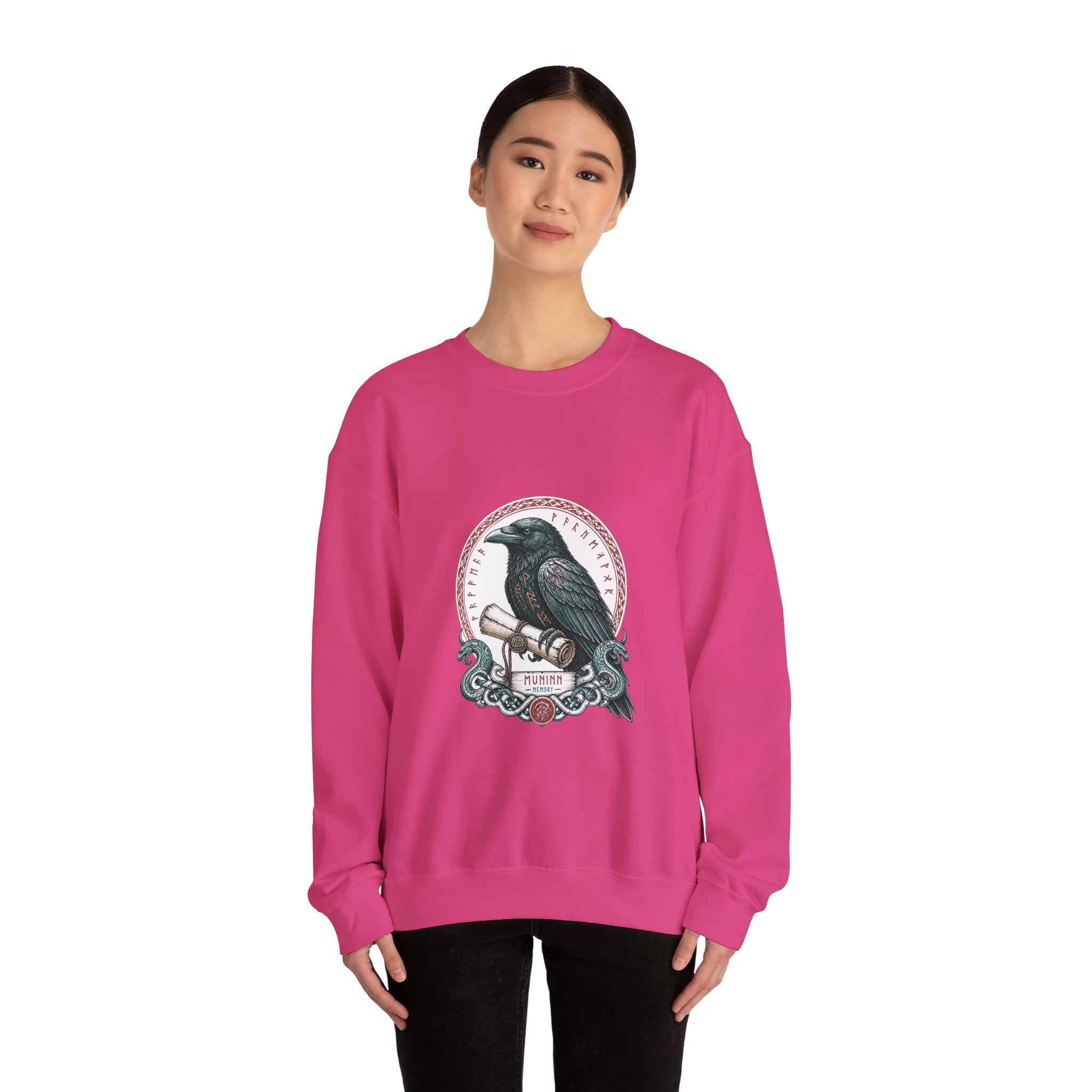 Matching Couple Sweatshirt - Huginn & Muninn Matching Couple Premium Fleece Sweatshirt Hand-Drawn Art His Hers Anniversary Gift - Design B