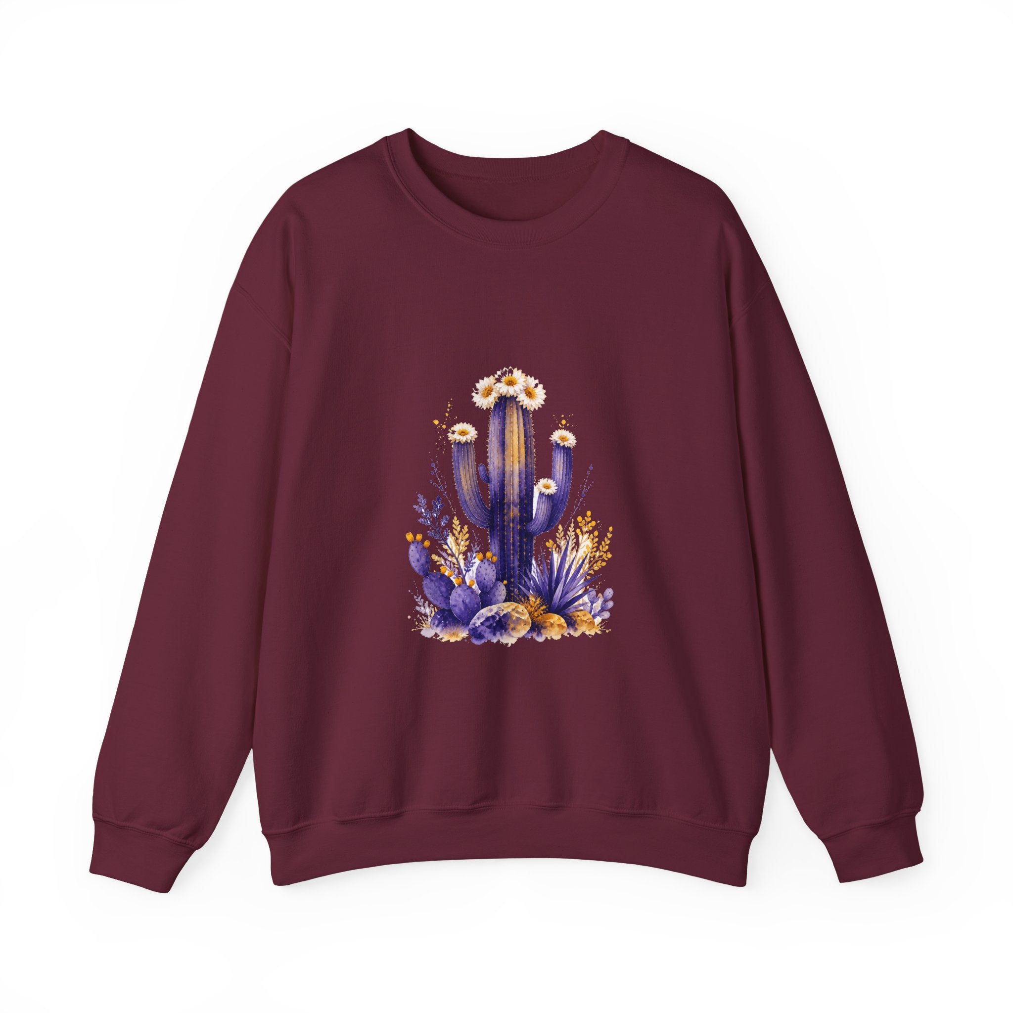 Matching Couple Sweatshirt - Desert & Rainforest Matching Couple Crewneck Sweatshirt Watercolor Art His Hers Engagement Gift - Design A