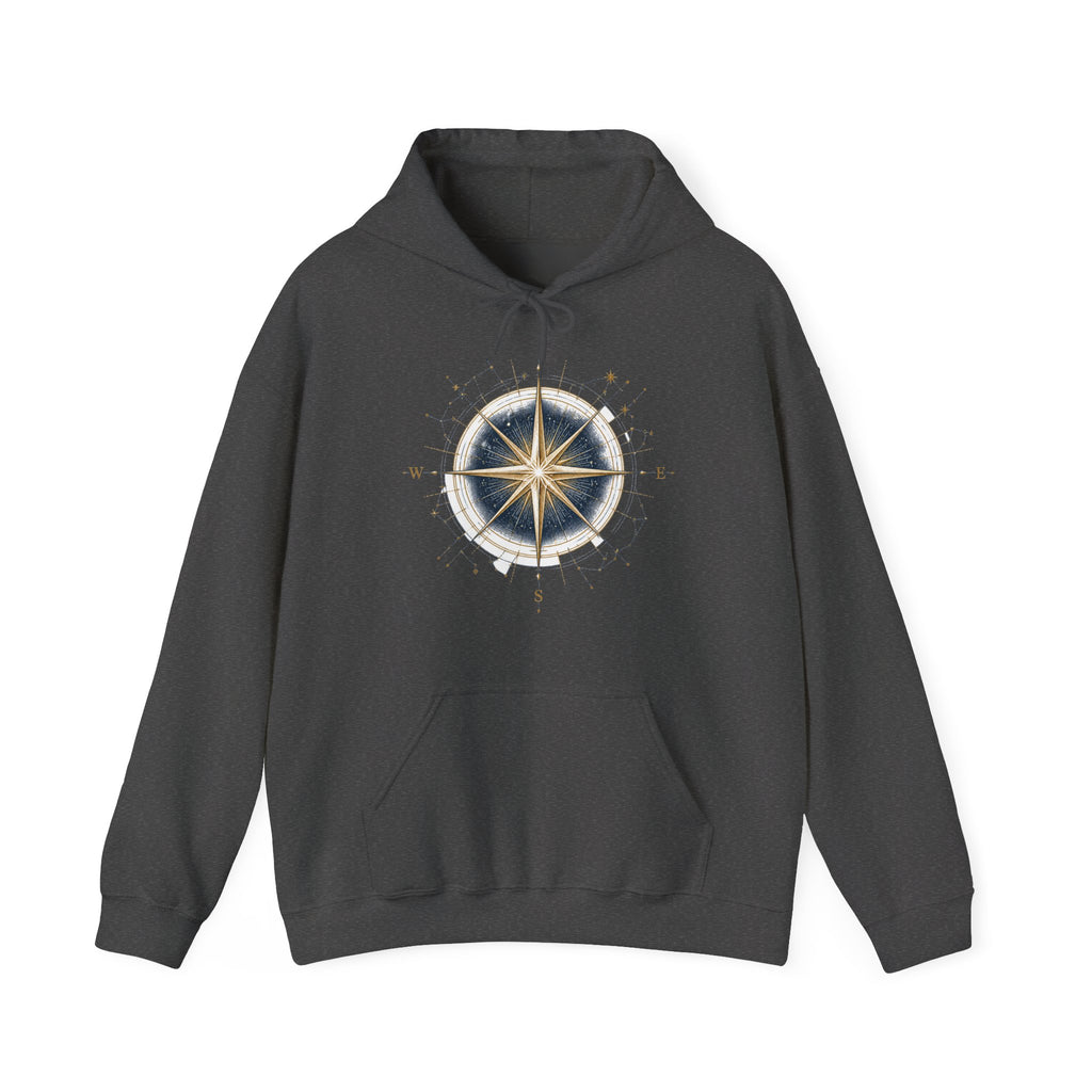Matching Couple Sweatshirt - Shooting Star & North Star Matching Couple Hooded Sweatshirt Hand-Drawn Art His Hers Best Friend Gift - Design B