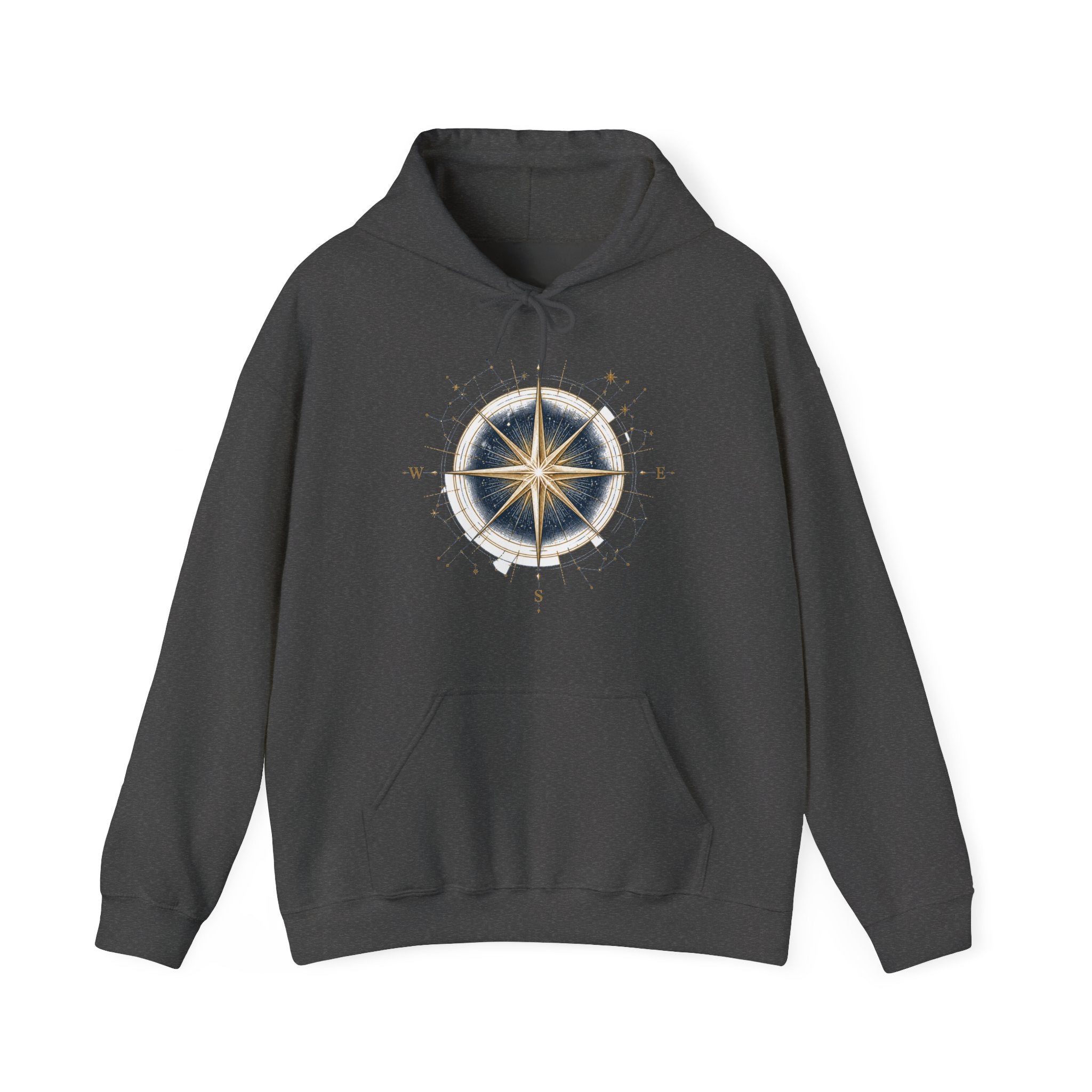 Matching Couple Sweatshirt - Shooting Star & North Star Matching Couple Hooded Sweatshirt Hand-Drawn Art His Hers Best Friend Gift - Design B