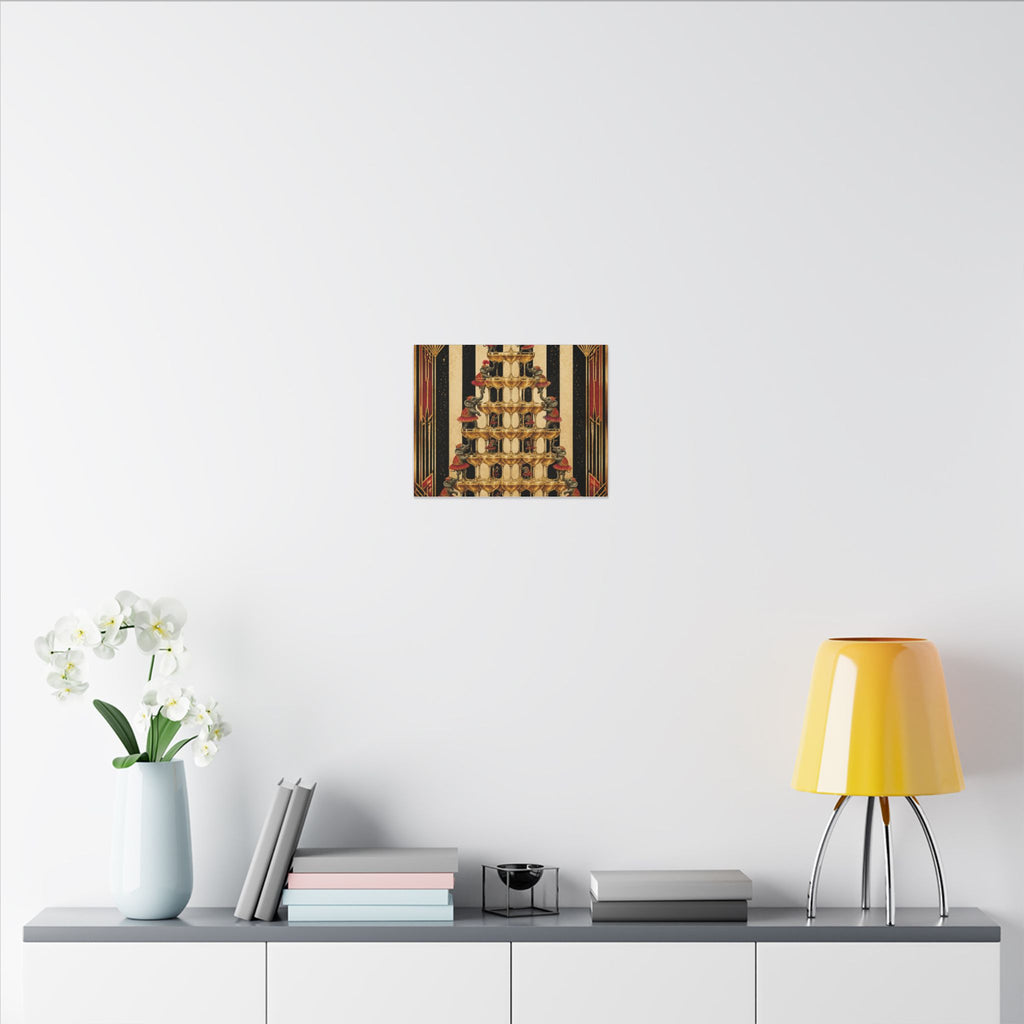 Champagne Tower Elephants Wall Art Canvas 24×36 Art Deco Bar Area Decor Maximalist Print