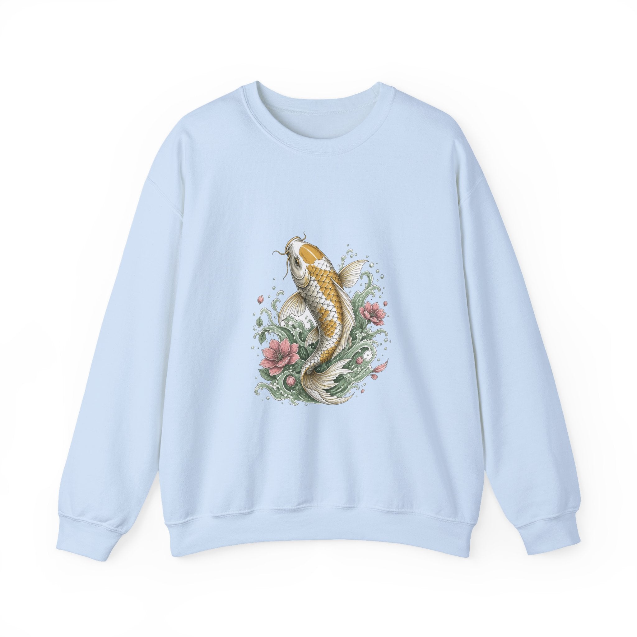 Matching Couple Sweatshirt - Koi Fish Yin Yang Matching Couple Premium Fleece Sweatshirt Hand-Drawn Art His Hers Anniversary Gift - Design A