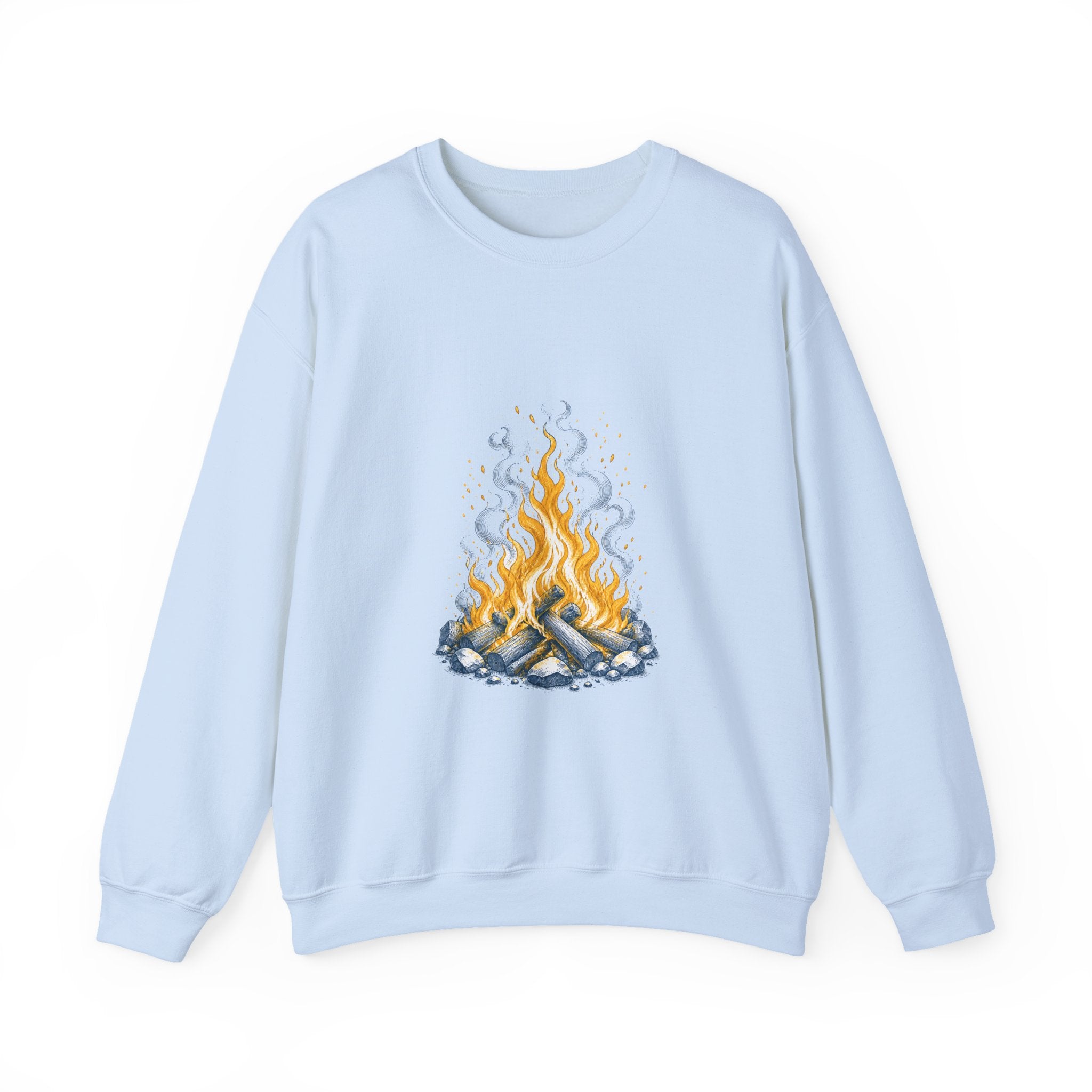 Matching Couple Sweatshirt - Wildfire & Waterfall Matching Couple Comfort Colors Crew Hand-Drawn Art His Hers Anniversary Gift - Design A