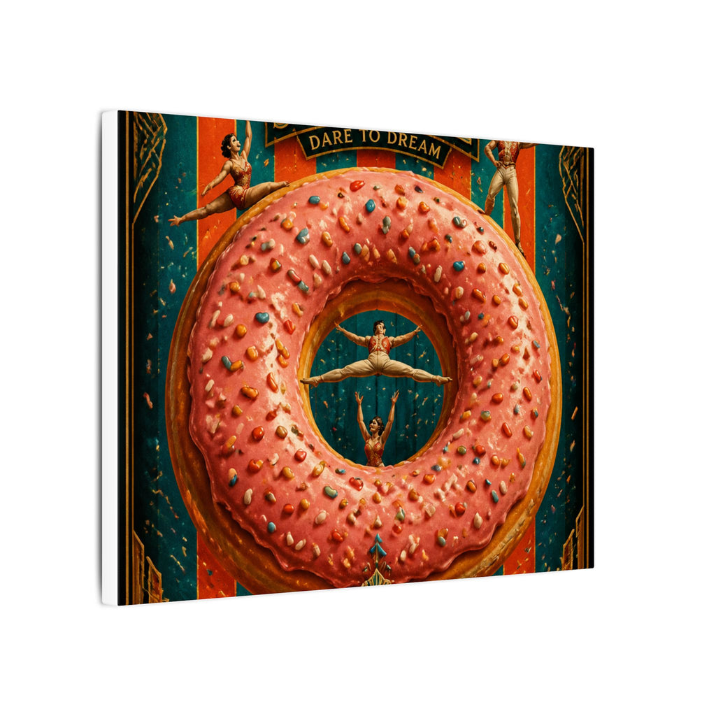 Donut Circus Ring Wall Art Canvas 24×36 Art Deco Bar Area Decor Maximalist Print