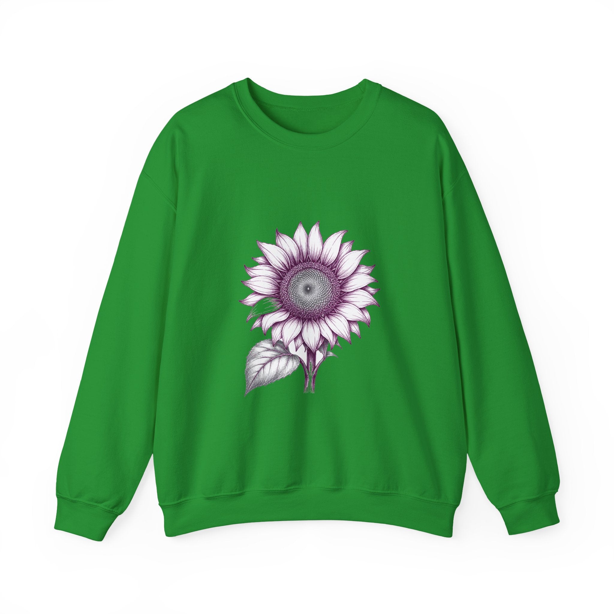 Matching Couple Sweatshirt - Sunflower & Moonflower Matching Couple Premium Fleece Sweatshirt Hand-Drawn Art His Hers Anniversary Gift - Design A