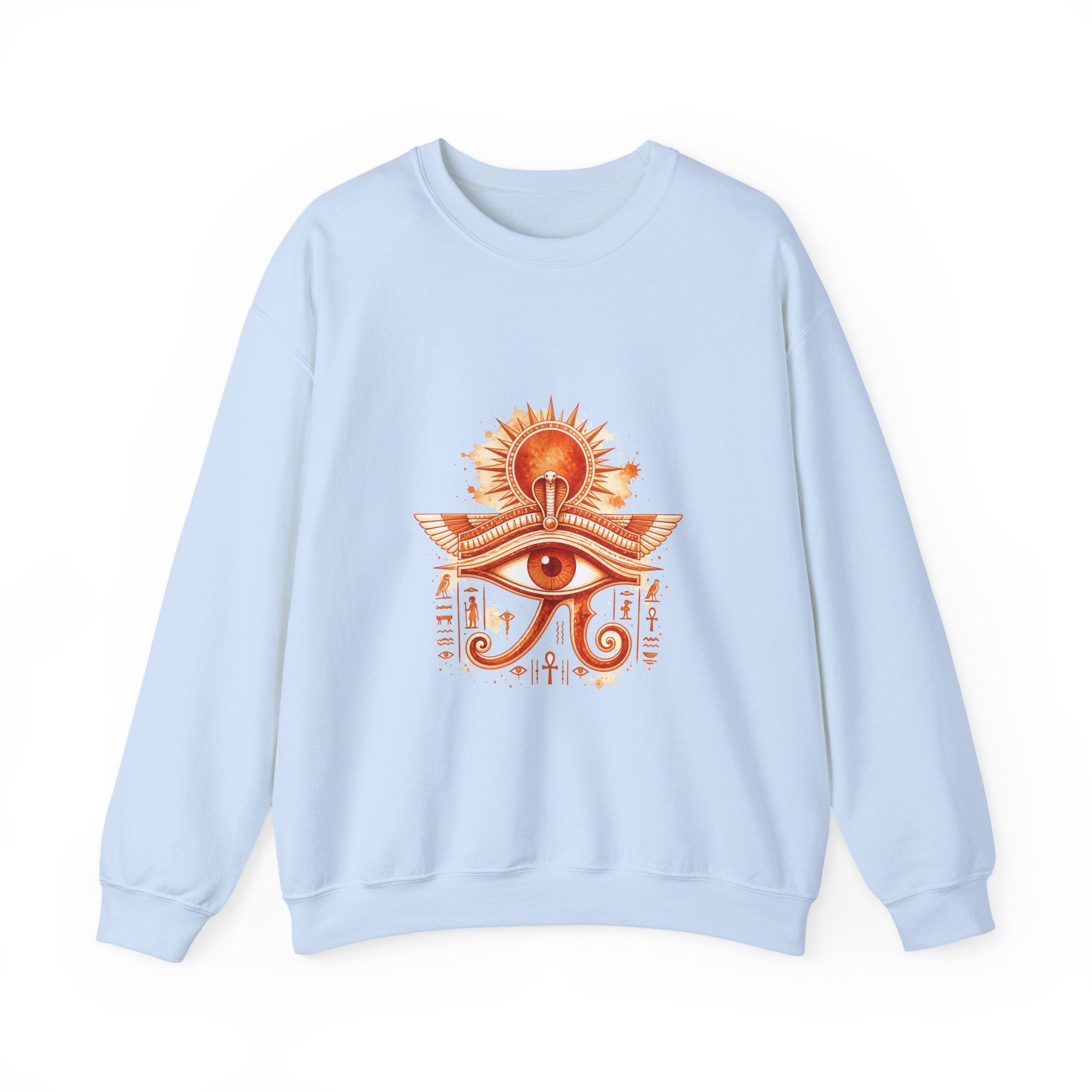 Matching Couple Sweatshirt - Eye of Ra & Horus Matching Couple Premium Fleece Sweatshirt Watercolor Art His Hers Birthday Gift - Design A