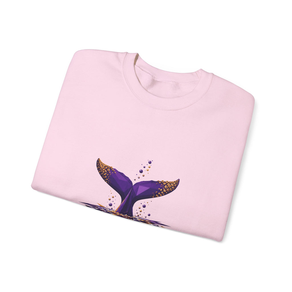 Matching Couple Sweatshirt - Eagle & Whale Matching Couple Premium Fleece Sweatshirt Geometric Art His Hers Love Gift - Design B