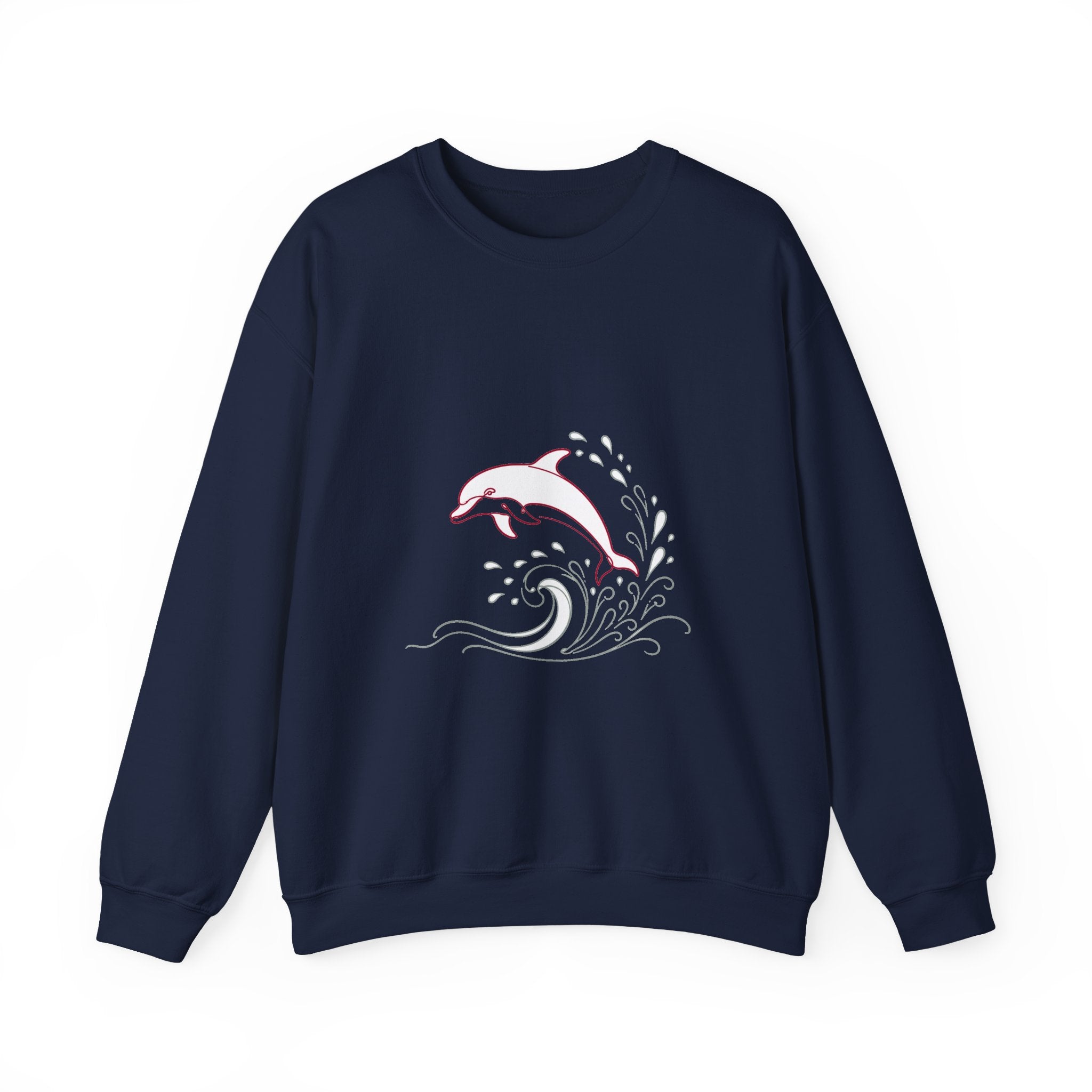 Matching Couple Sweatshirt - Shark & Dolphin Matching Couple Premium Fleece Sweatshirt Minimalist Art His Hers Christmas Gift - Design B