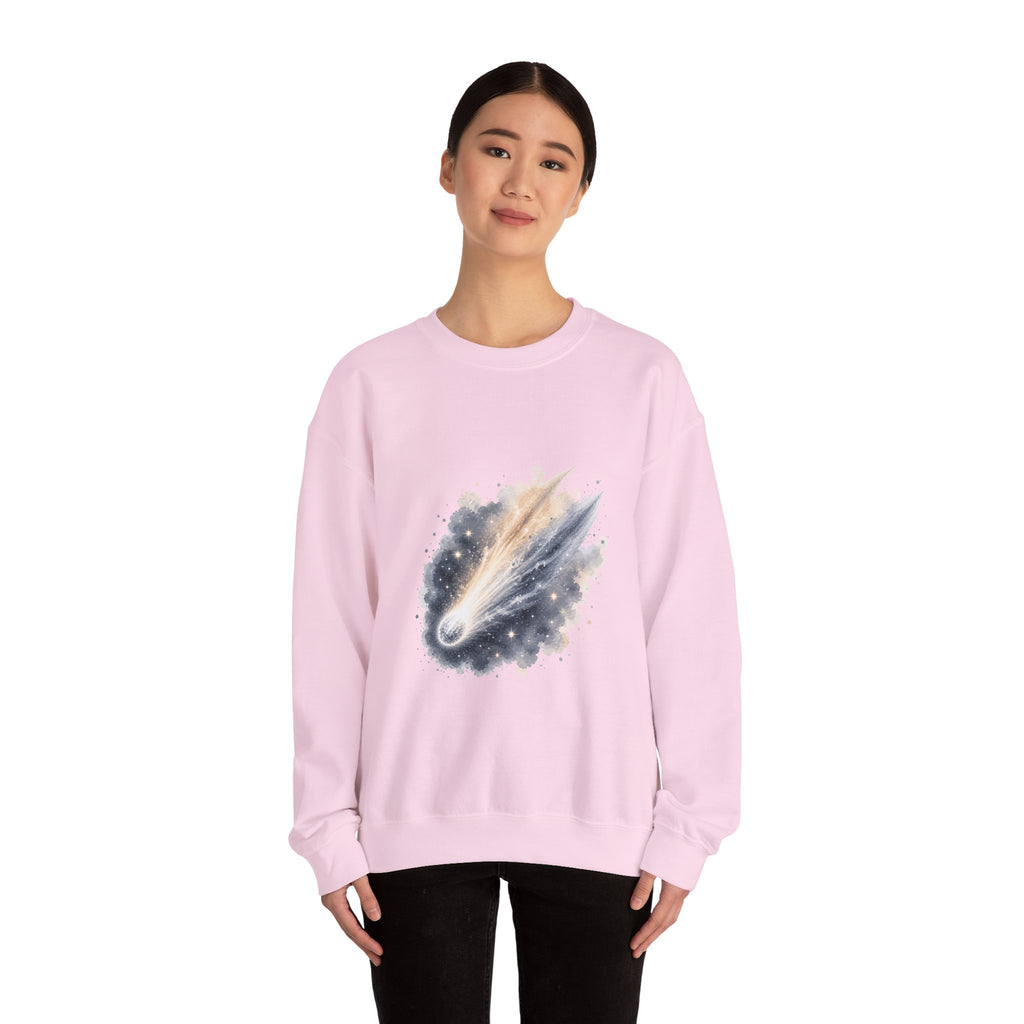 Matching Couple Sweatshirt - Comet & Asteroid Matching Couple Comfort Colors Crew Watercolor Art His Hers Birthday Gift - Design A