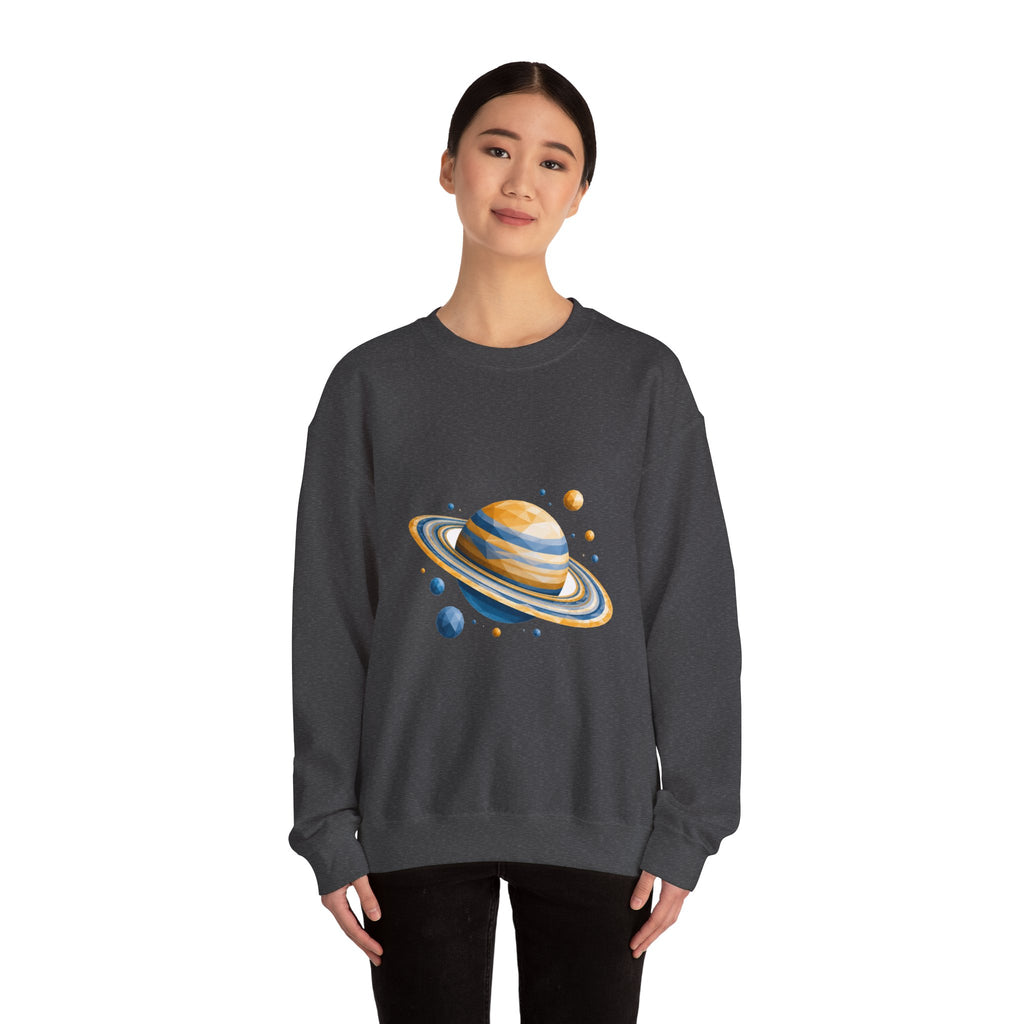 Matching Couple Sweatshirt - Saturn & Jupiter Matching Couple Comfort Colors Crew Geometric Art His Hers Love Gift - Design A