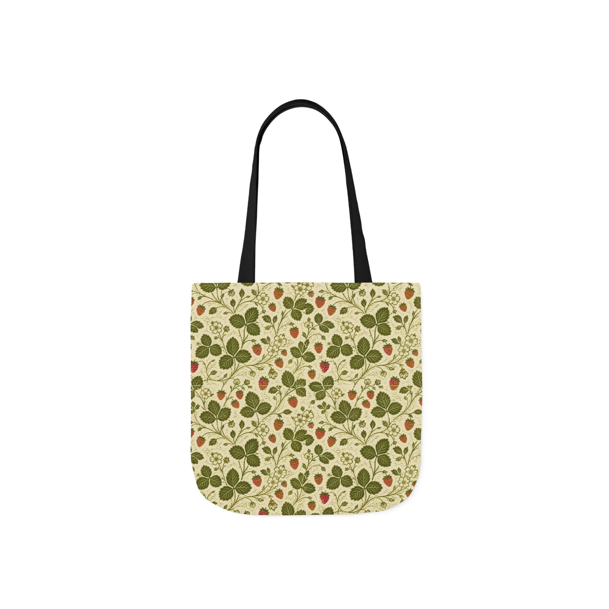 Wild Strawberries Canvas Tote Bag Mediterranean Kitchen Linocut Design Italian Cottagecore Gift