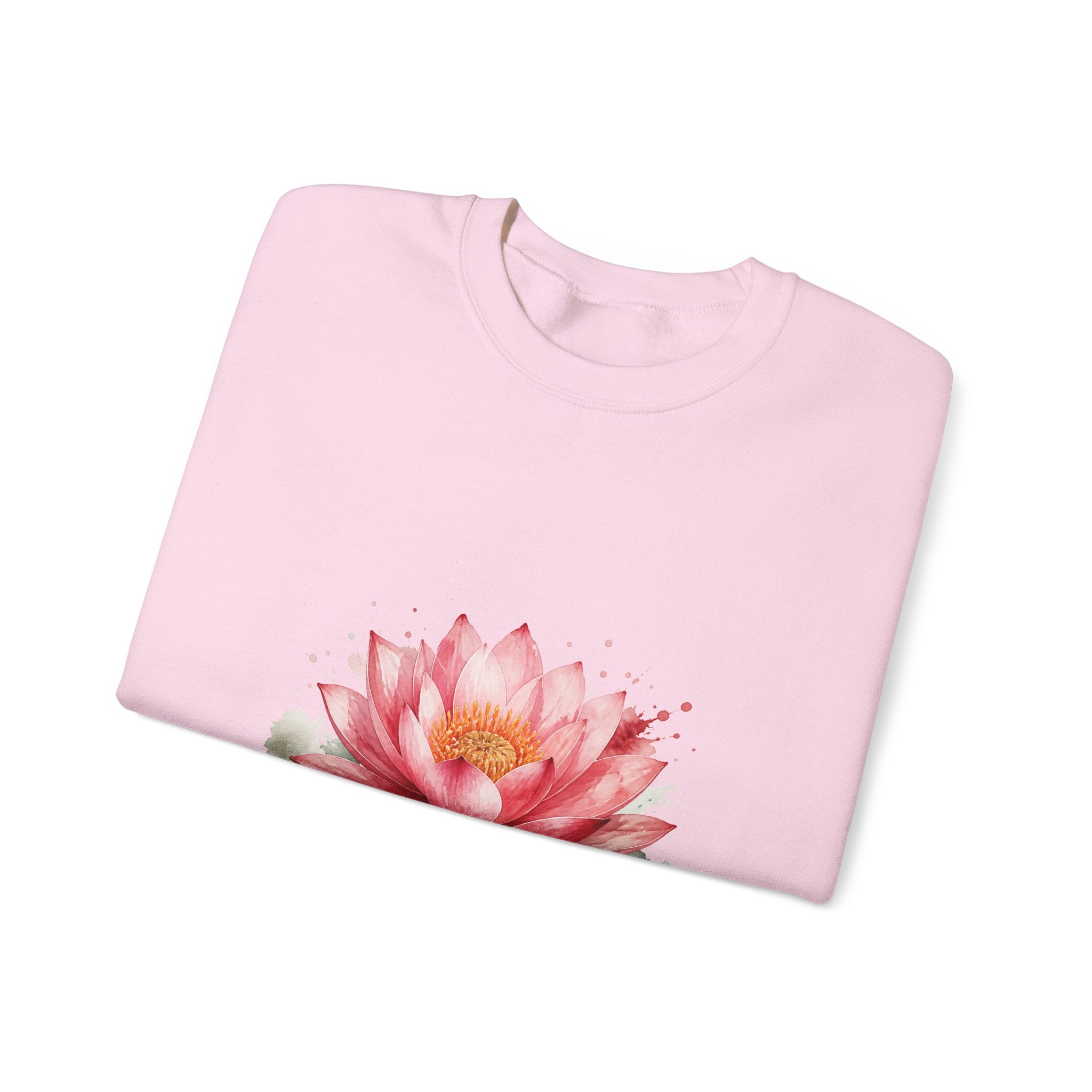 Matching Couple Sweatshirt - Open & Closed Lotus Matching Couple Crewneck Sweatshirt Watercolor Art His Hers Engagement Gift - Design A