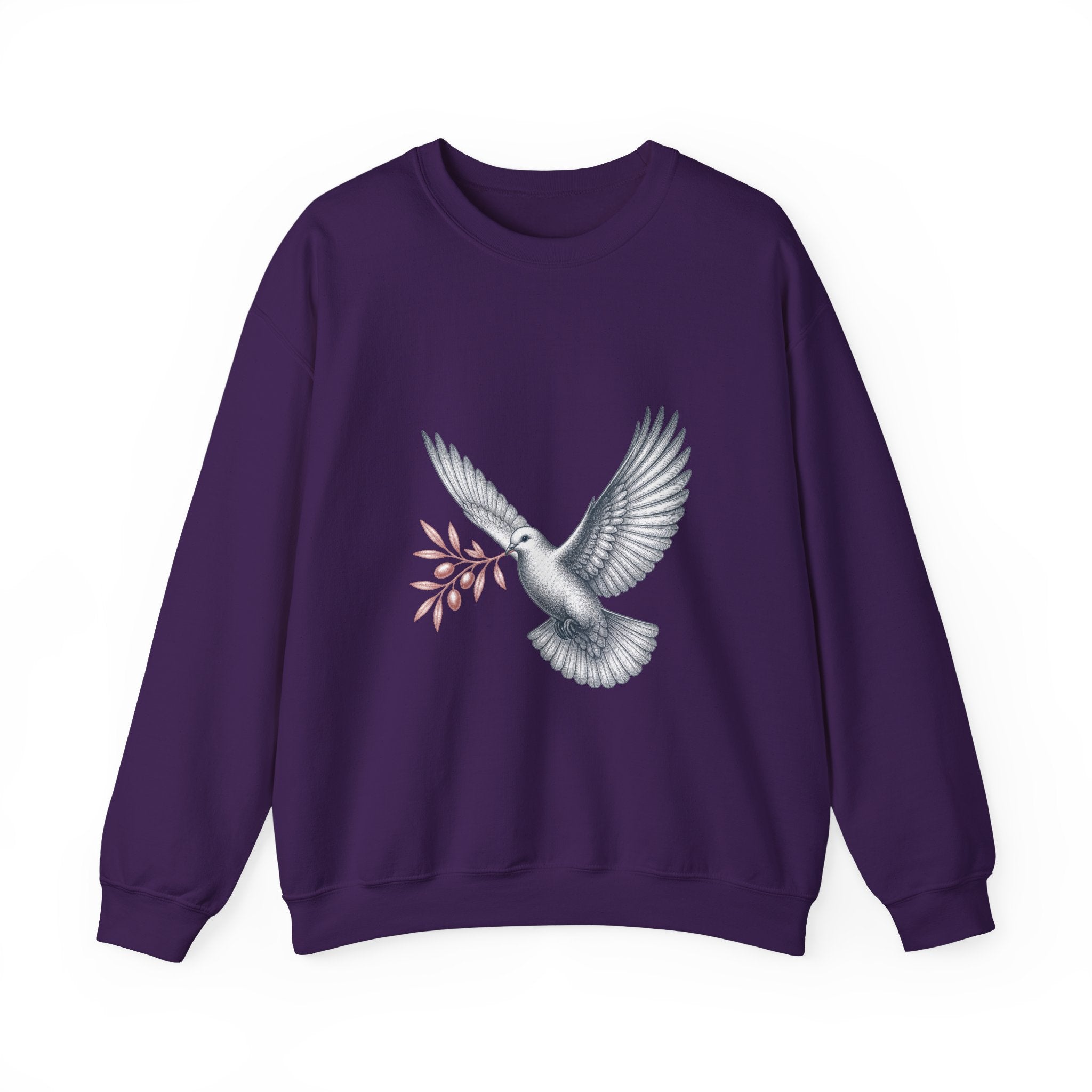 Matching Couple Sweatshirt - Wolf & Dove Matching Couple Premium Fleece Sweatshirt Vintage Art His Hers Honeymoon Gift - Design B