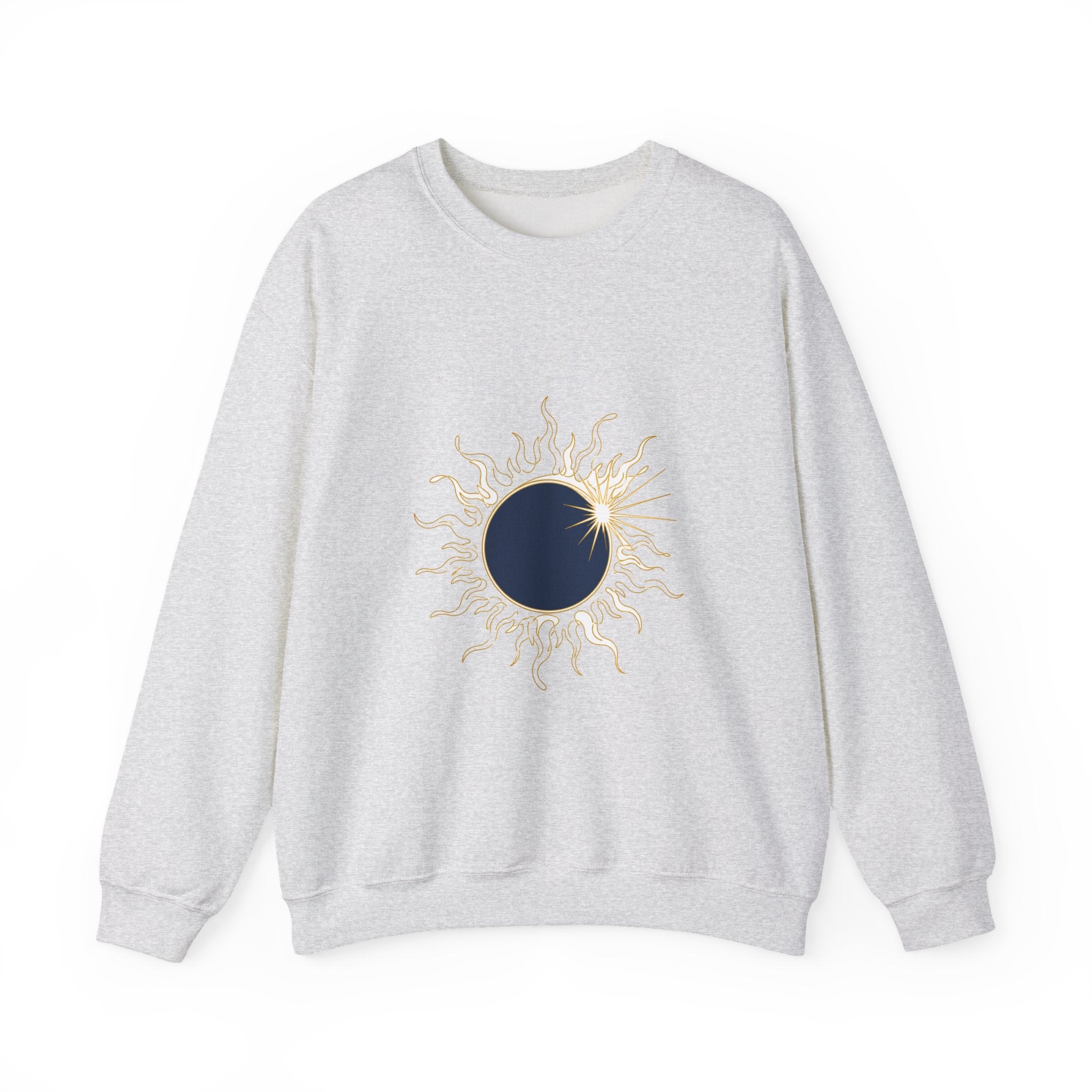 Matching Couple Sweatshirt - Solar & Lunar Eclipse Matching Couple Premium Fleece Sweatshirt Minimalist Art His Hers Christmas Gift - Design A