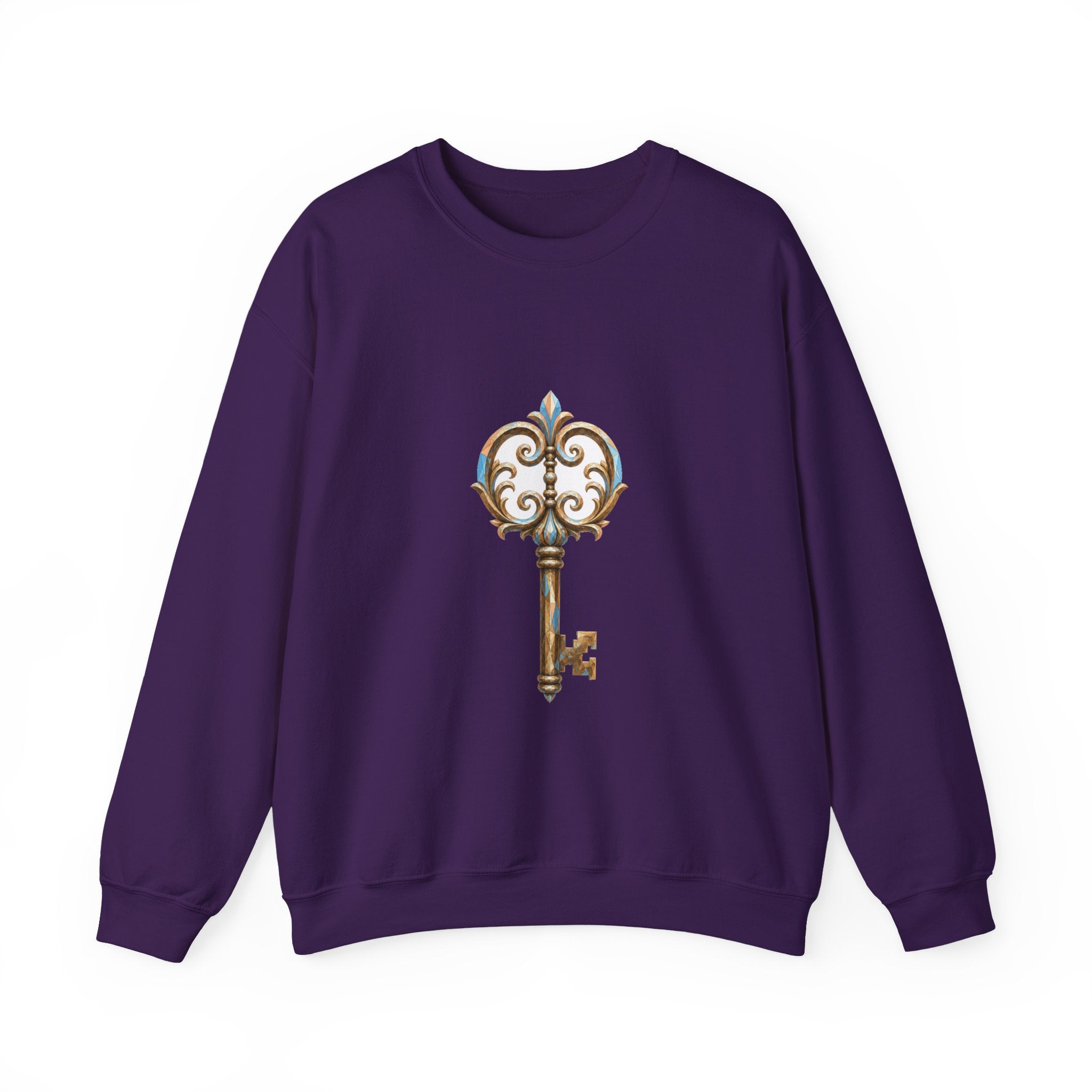 Matching Couple Sweatshirt - Key & Lock Matching Couple Crewneck Sweatshirt Geometric Art His Hers Couple Gift - Design A