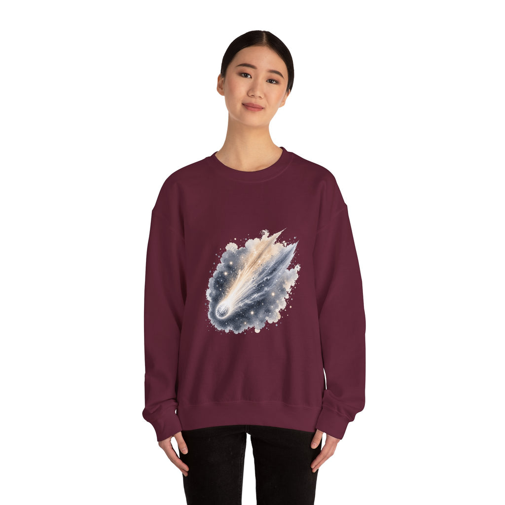 Matching Couple Sweatshirt - Comet & Asteroid Matching Couple Comfort Colors Crew Watercolor Art His Hers Birthday Gift - Design A