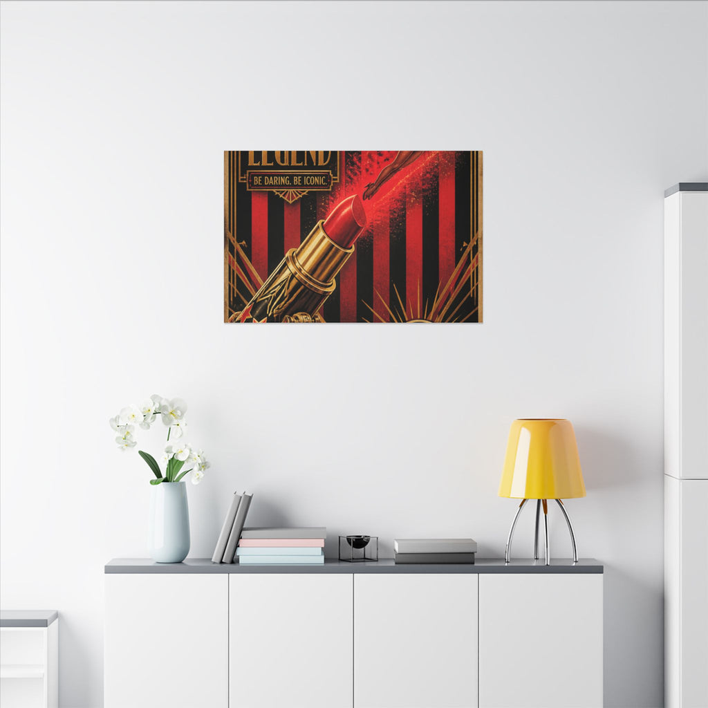 Lipstick Cannon Wall Art Canvas 24×36 Art Deco Bar Area Decor Maximalist Print