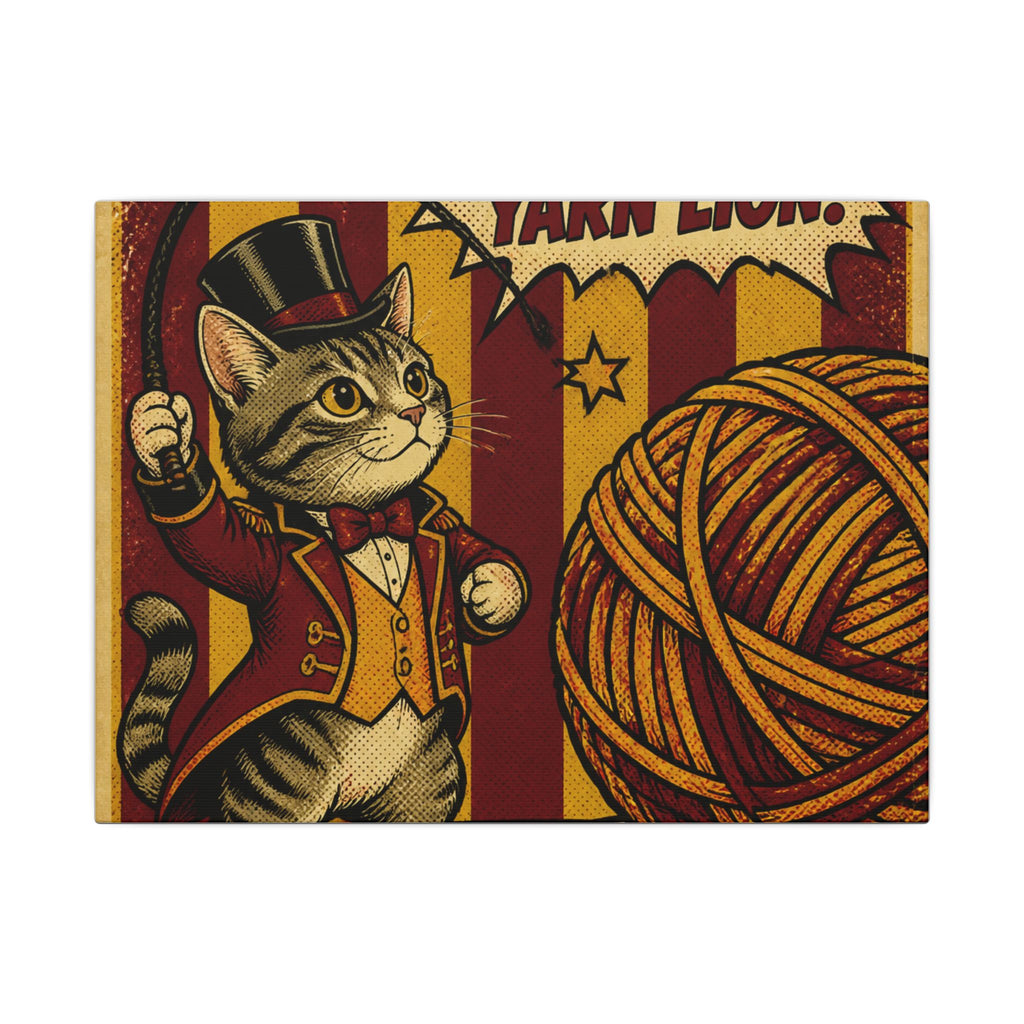 Cat Lion Tamer Wall Art Canvas 24×36 Pop Art Restaurant Decor Maximalist Print
