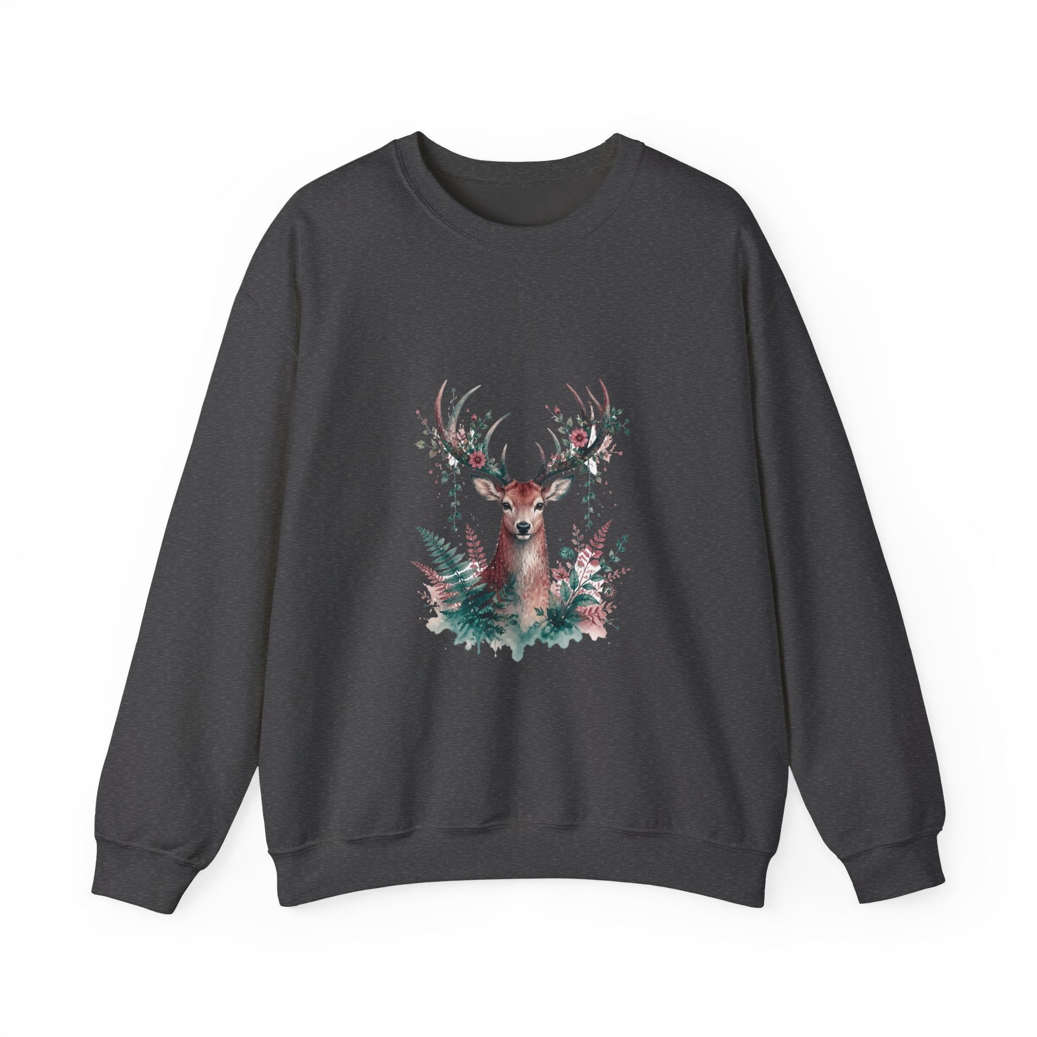 Matching Couple Sweatshirt - Bear & Deer Matching Couple Comfort Colors Crew Watercolor Art His Hers Birthday Gift - Design B
