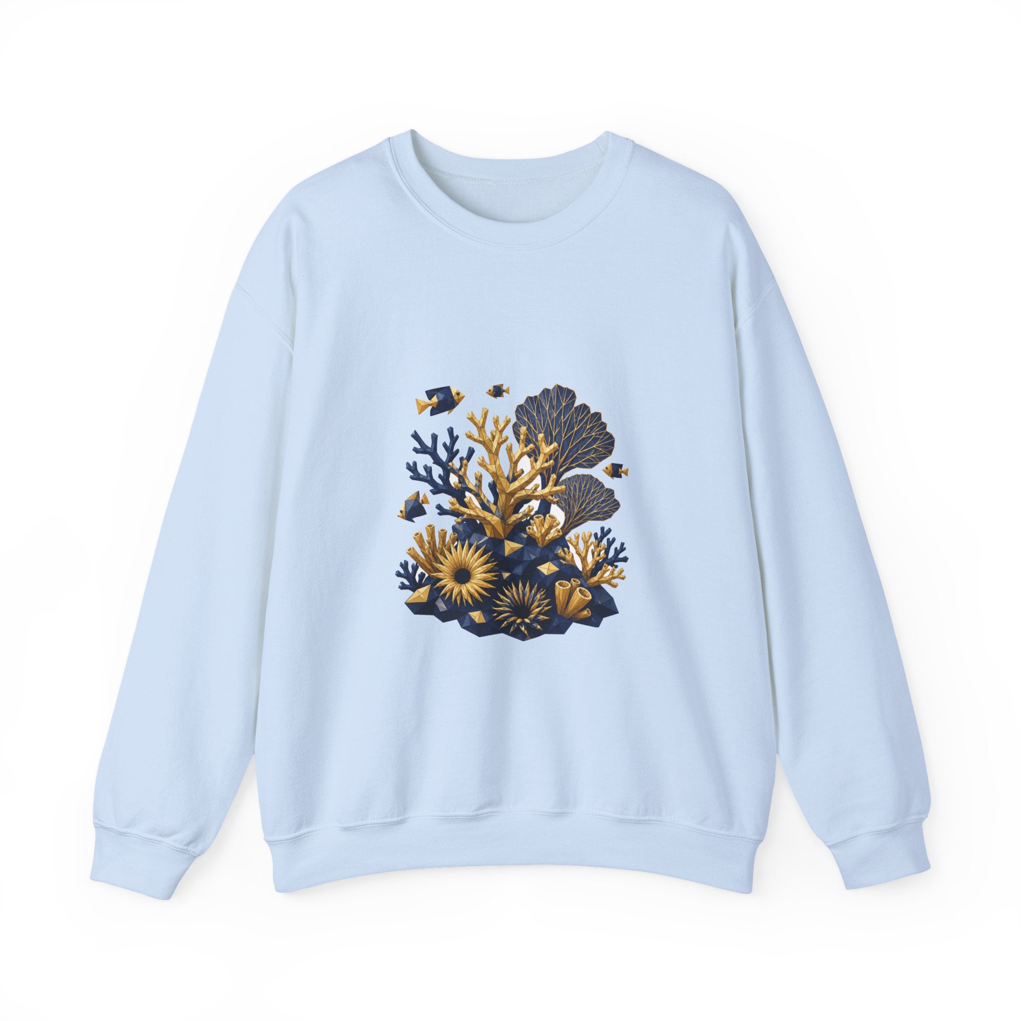 Matching Couple Sweatshirt - Coral Reef & Deep Sea Matching Couple Premium Fleece Sweatshirt Geometric Art His Hers Love Gift - Design A