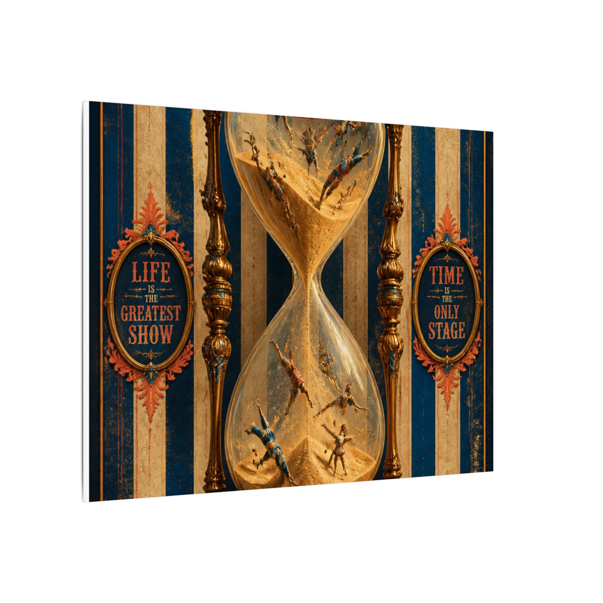 Hourglass Acrobats Wall Art Canvas 24×36 Baroque Studio Decor Maximalist Print
