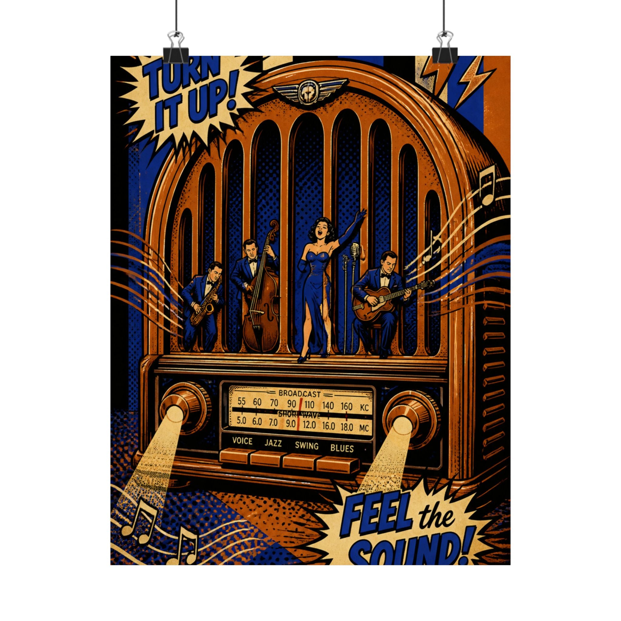 Vintage Radio Stage Wall Art Poster 18×24 Pop Art Living Room Decor Maximalist Print