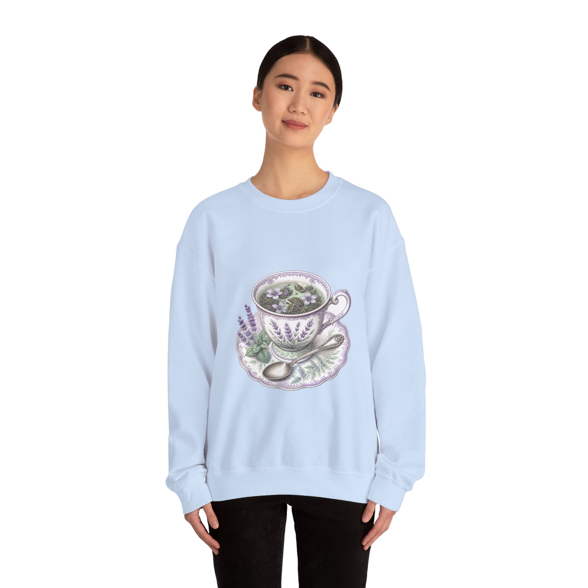 Matching Couple Sweatshirt - Coffee & Tea Matching Couple Premium Fleece Sweatshirt Vintage Art His Hers Honeymoon Gift - Design B