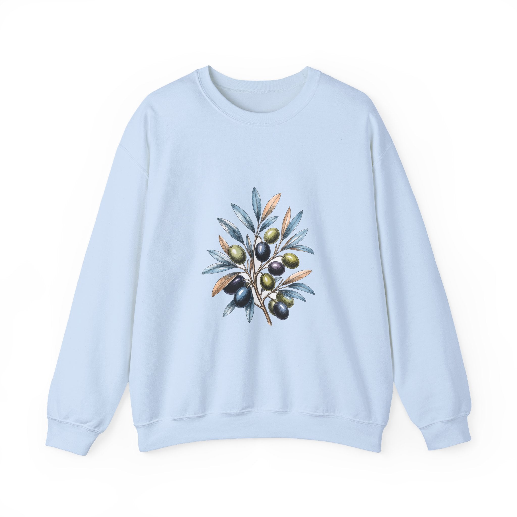 Matching Couple Sweatshirt - Olive Branch & Fig Matching Couple Comfort Colors Crew Hand-Drawn Art His Hers Anniversary Gift - Design A