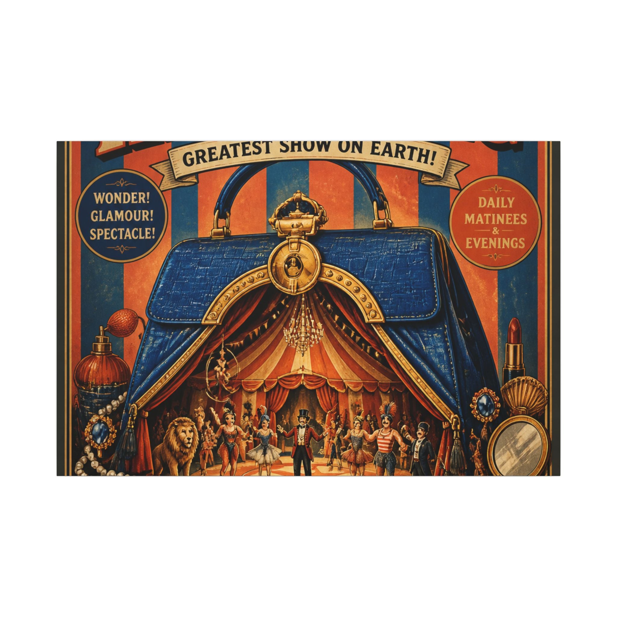 Handbag Big Top Wall Art Canvas 16×20 Vintage Circus Kitchen Decor Maximalist Print