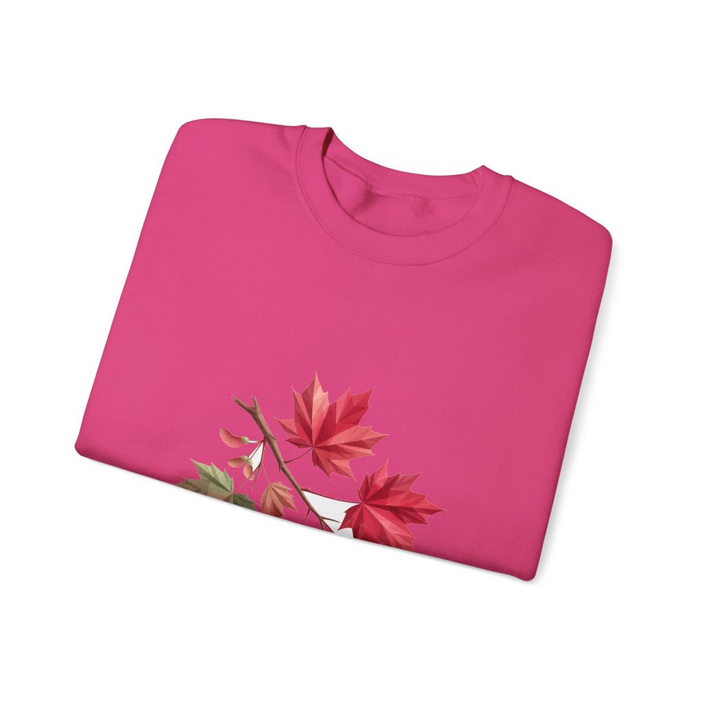 Matching Couple Sweatshirt - Cherry Blossom & Maple Leaf Matching Couple Premium Fleece Sweatshirt Geometric Art His Hers Love Gift - Design B