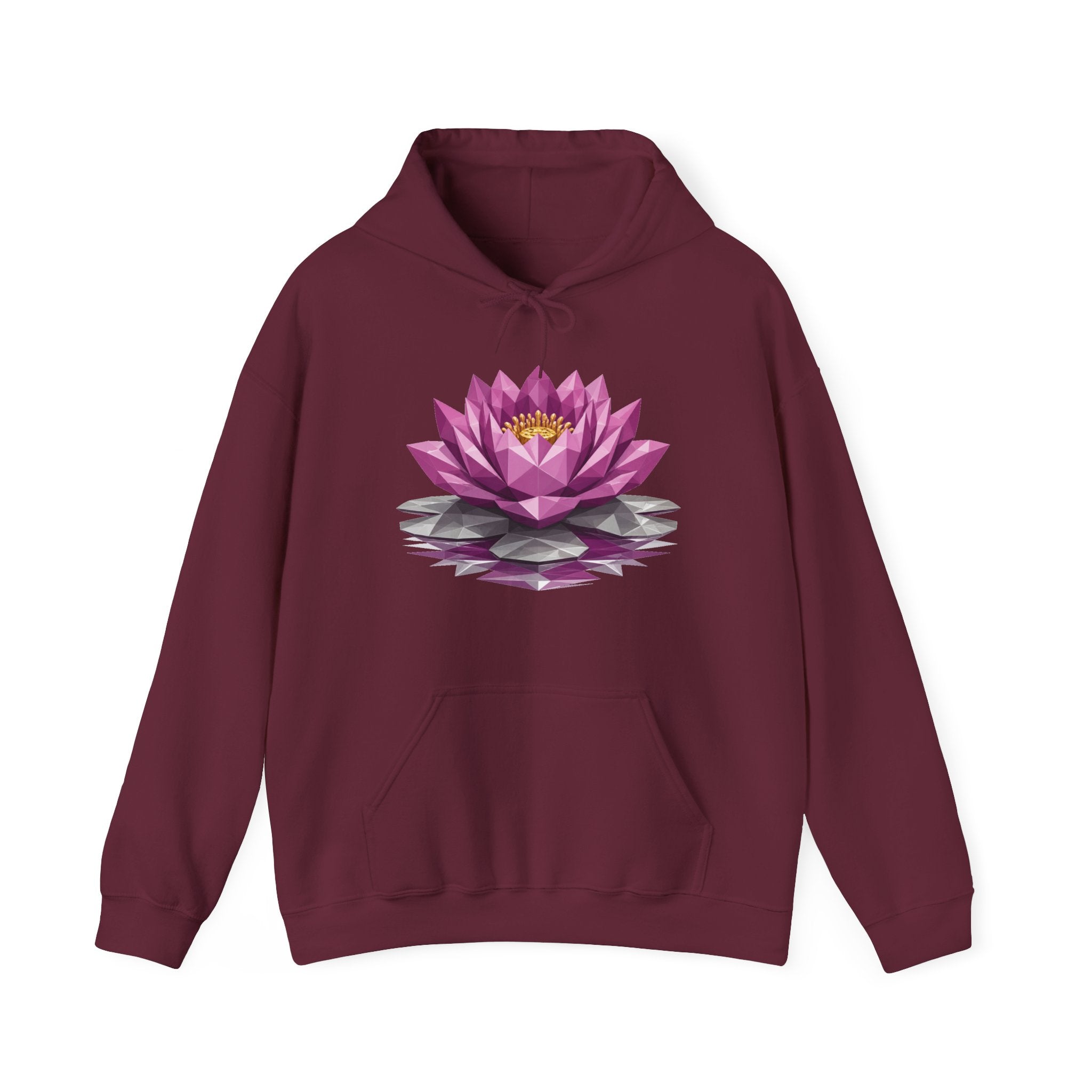 Matching Couple Sweatshirt - Open & Closed Lotus Matching Couple Hooded Sweatshirt Geometric Art His Hers Couple Gift - Design A