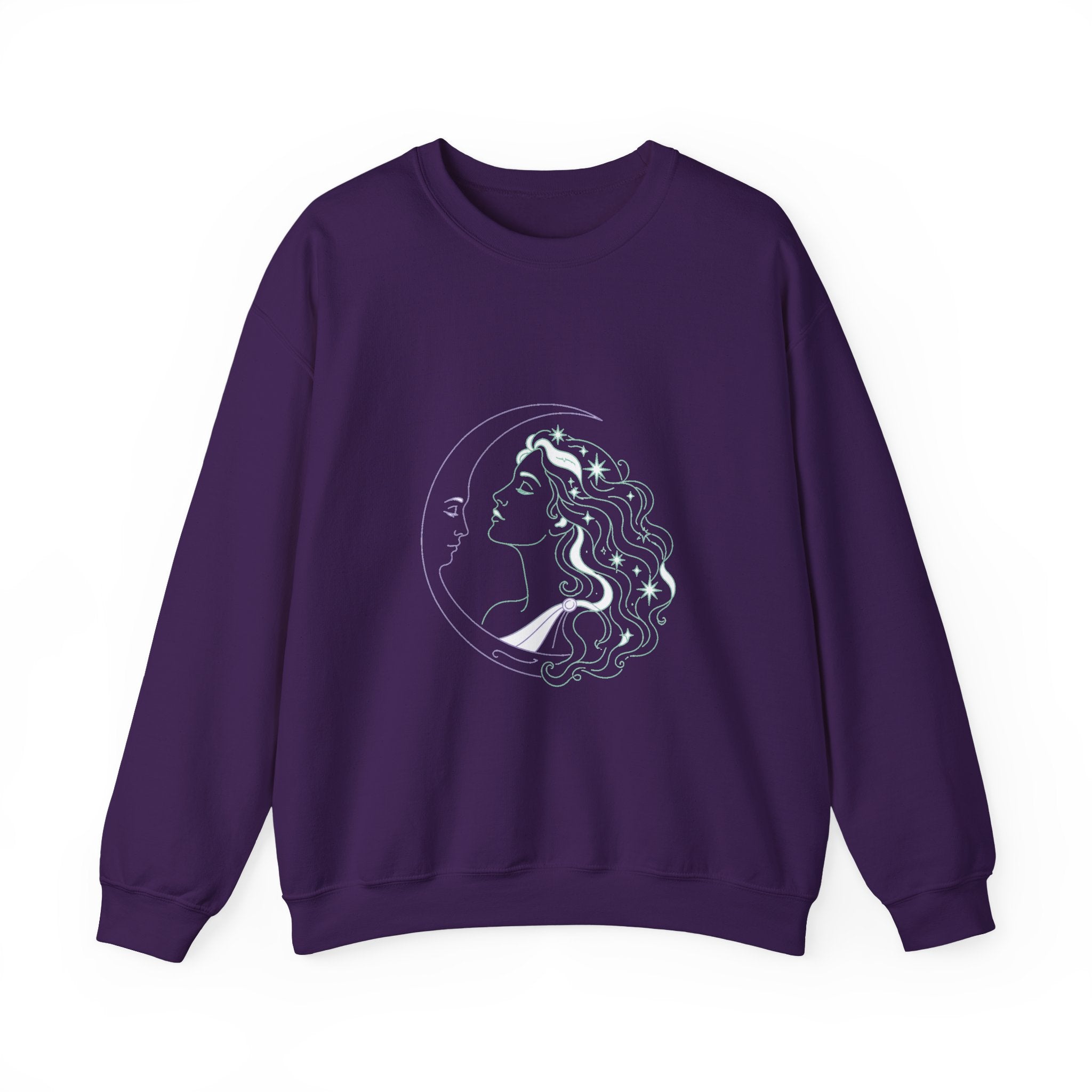 Matching Couple Sweatshirt - Helios & Selene Matching Couple Premium Fleece Sweatshirt Minimalist Art His Hers Christmas Gift - Design B