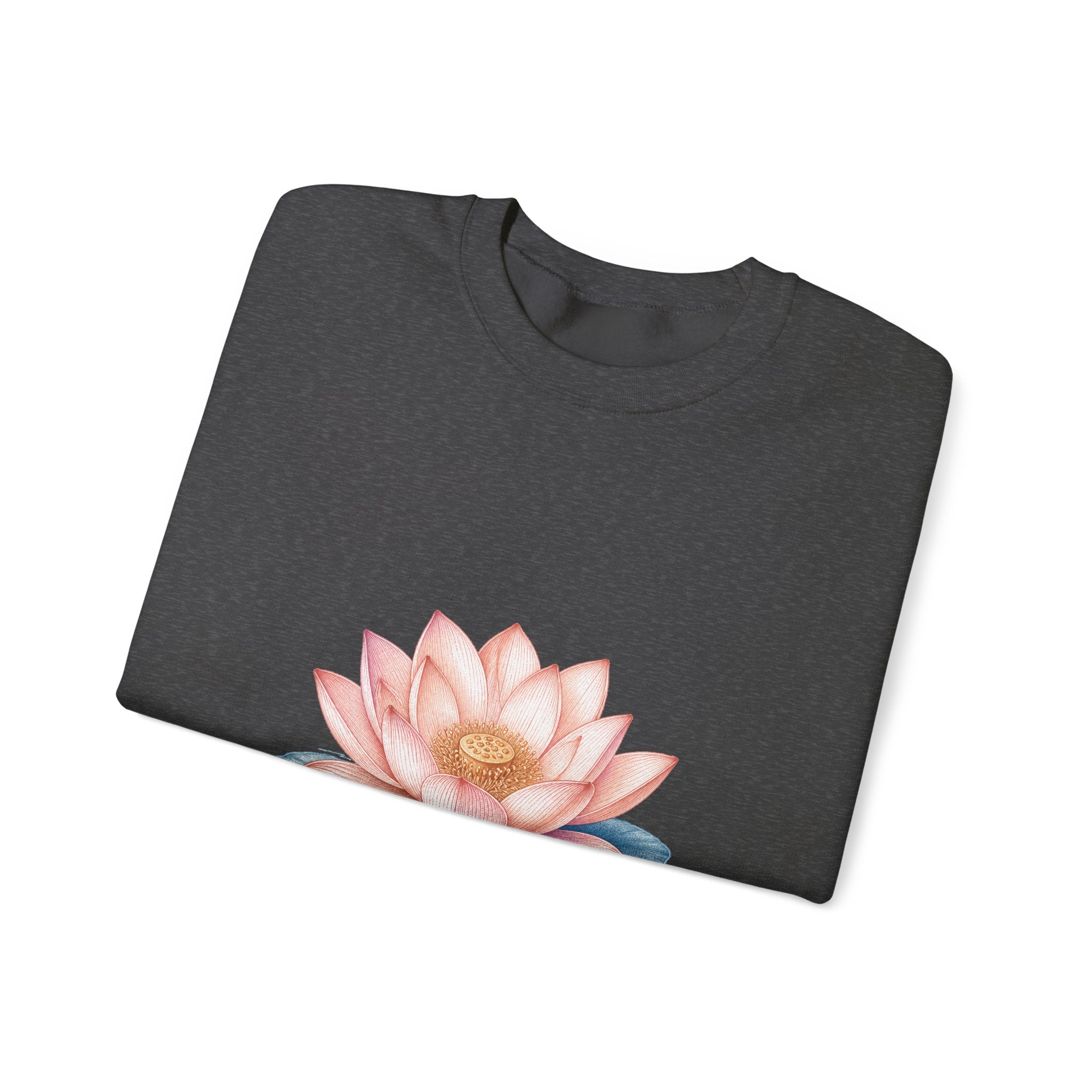 Matching Couple Sweatshirt - Open & Closed Lotus Matching Couple Premium Fleece Sweatshirt Vintage Art His Hers Honeymoon Gift - Design A