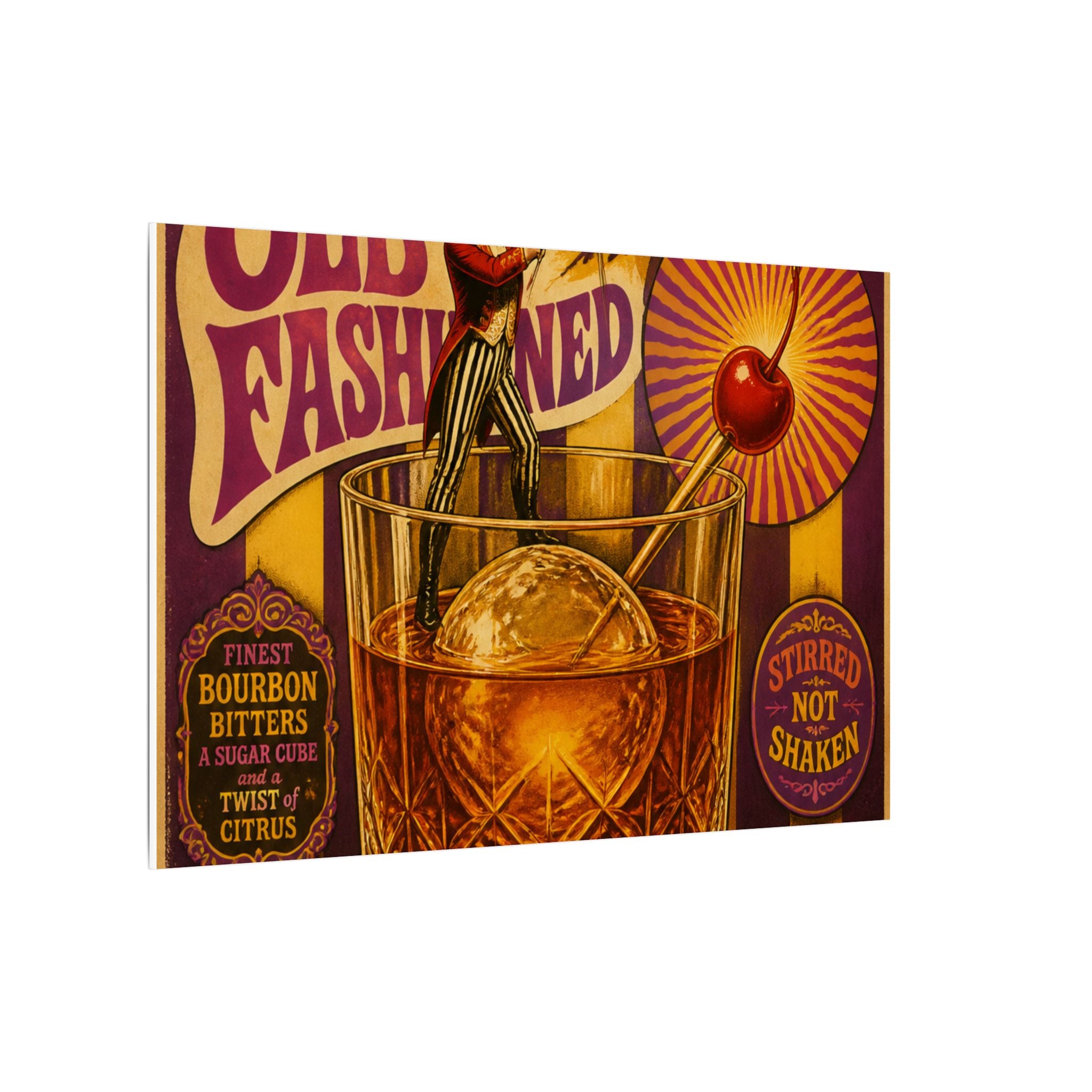 Old Fashioned Ringmaster Wall Art Canvas 16×20 Psychedelic Cafe Decor Maximalist Print
