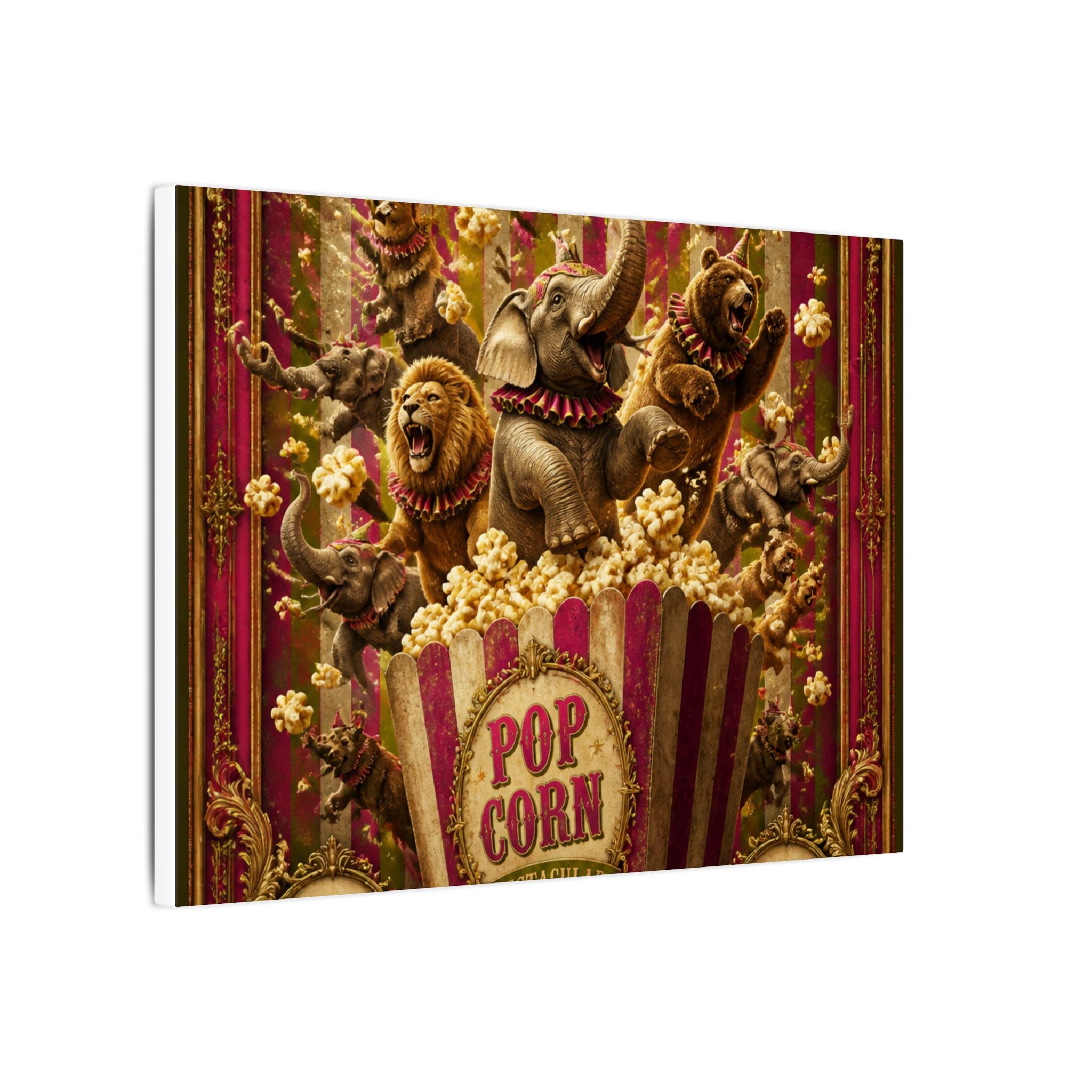 Popcorn Box Animals Wall Art Canvas 16×20 Baroque Home Office Decor Maximalist Print