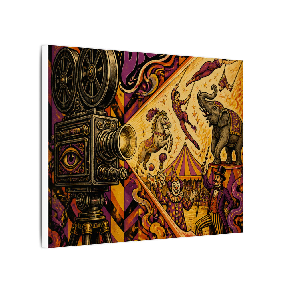 Film Camera Projector Show Wall Art Canvas 24×36 Psychedelic Dining Room Decor Maximalist Print