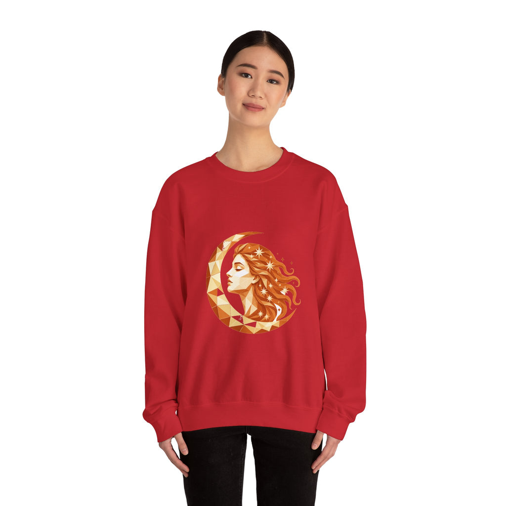 Matching Couple Sweatshirt - Helios & Selene Matching Couple Crewneck Sweatshirt Geometric Art His Hers Couple Gift - Design B