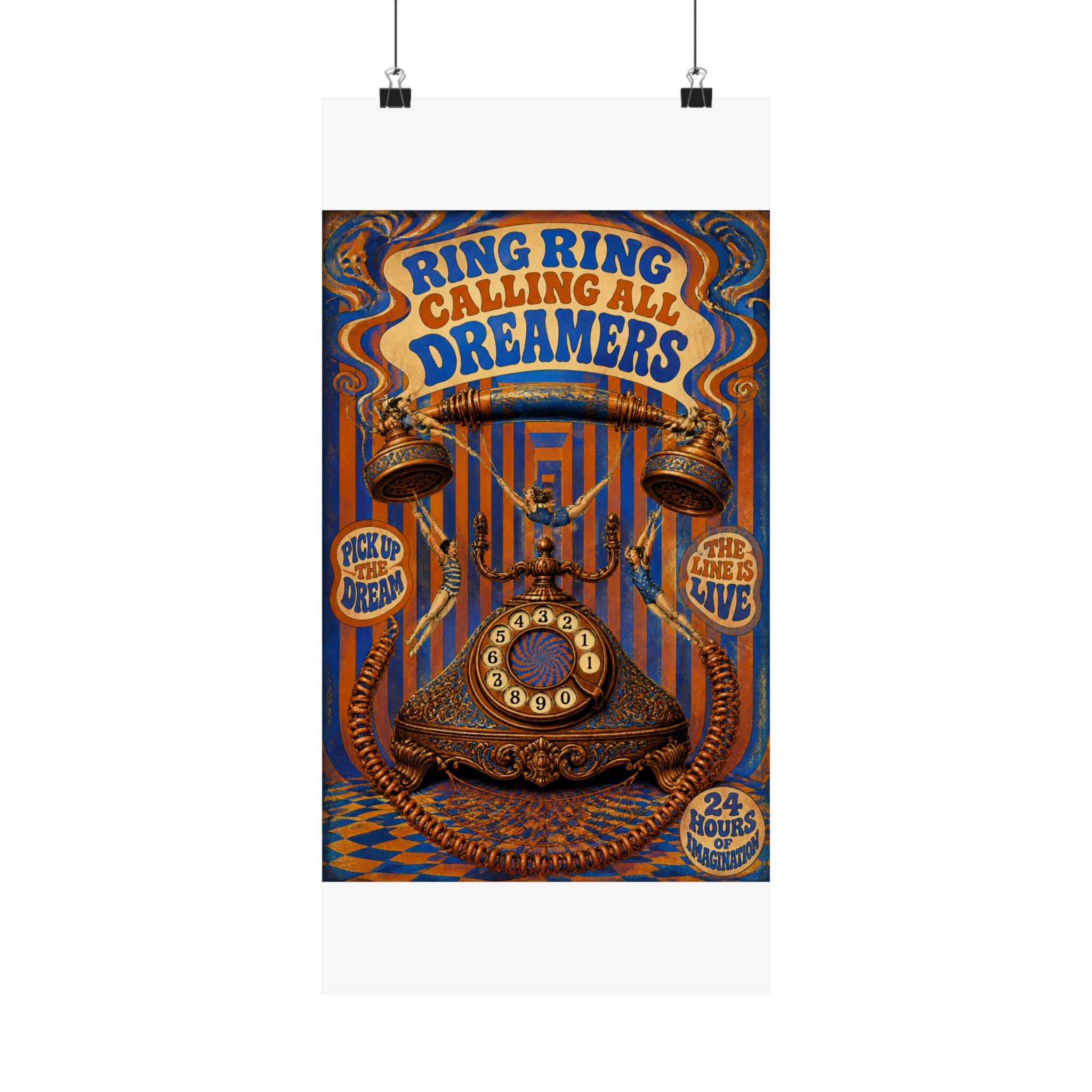 Vintage Telephone Booth Wall Art Poster 18×24 Psychedelic Cafe Decor Maximalist Print